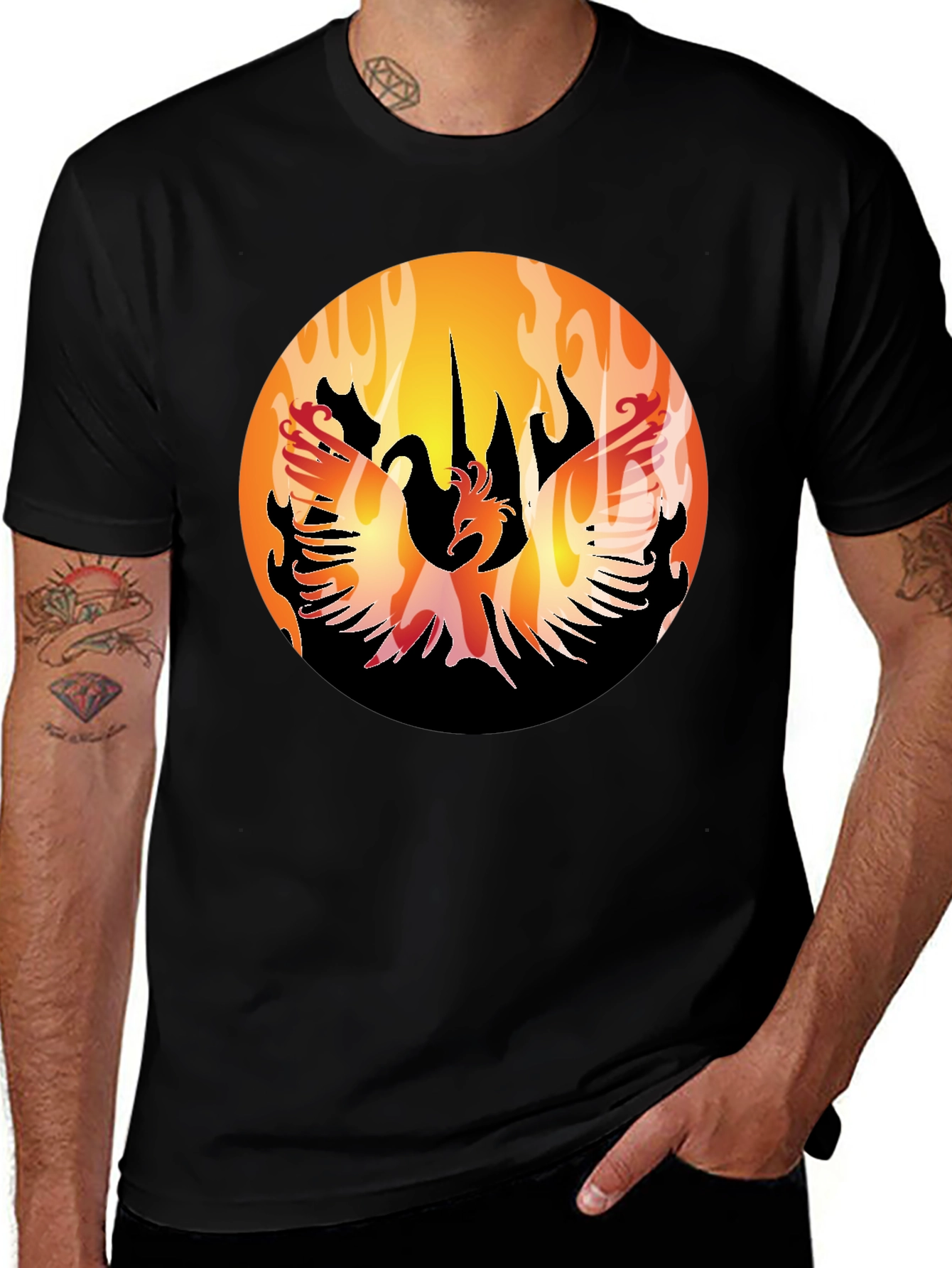 Variant 19 of Phoenix Rising Black T-Shirt Graphic Tee