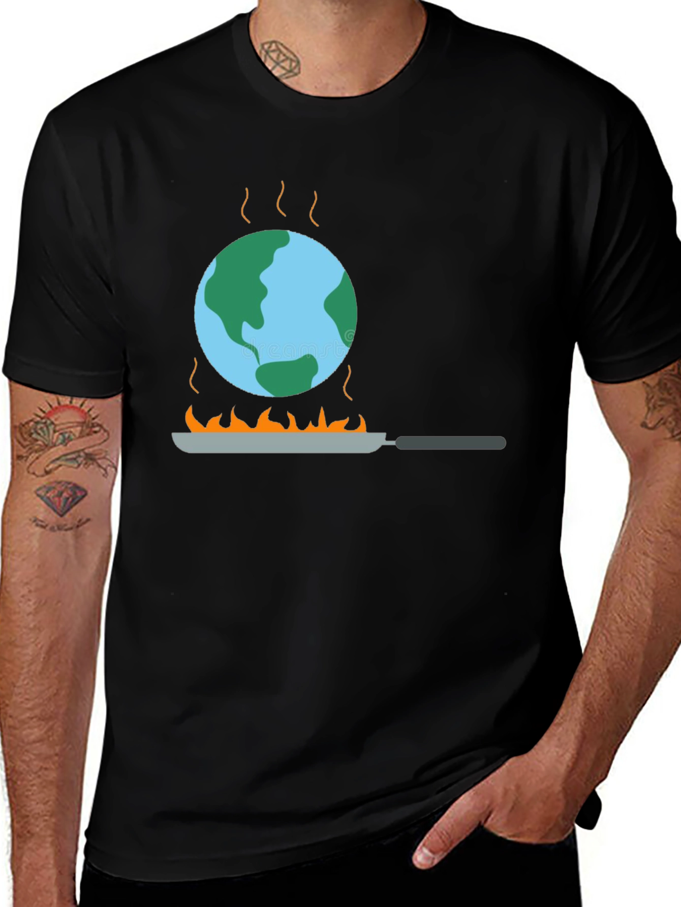 Earth On Fire T-Shirt - Global Warming Awareness