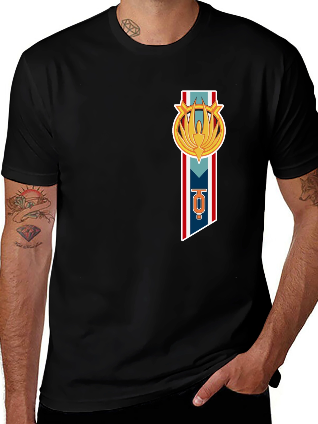 Variant 12 of Embroidered T-Shirt with Emblem Design