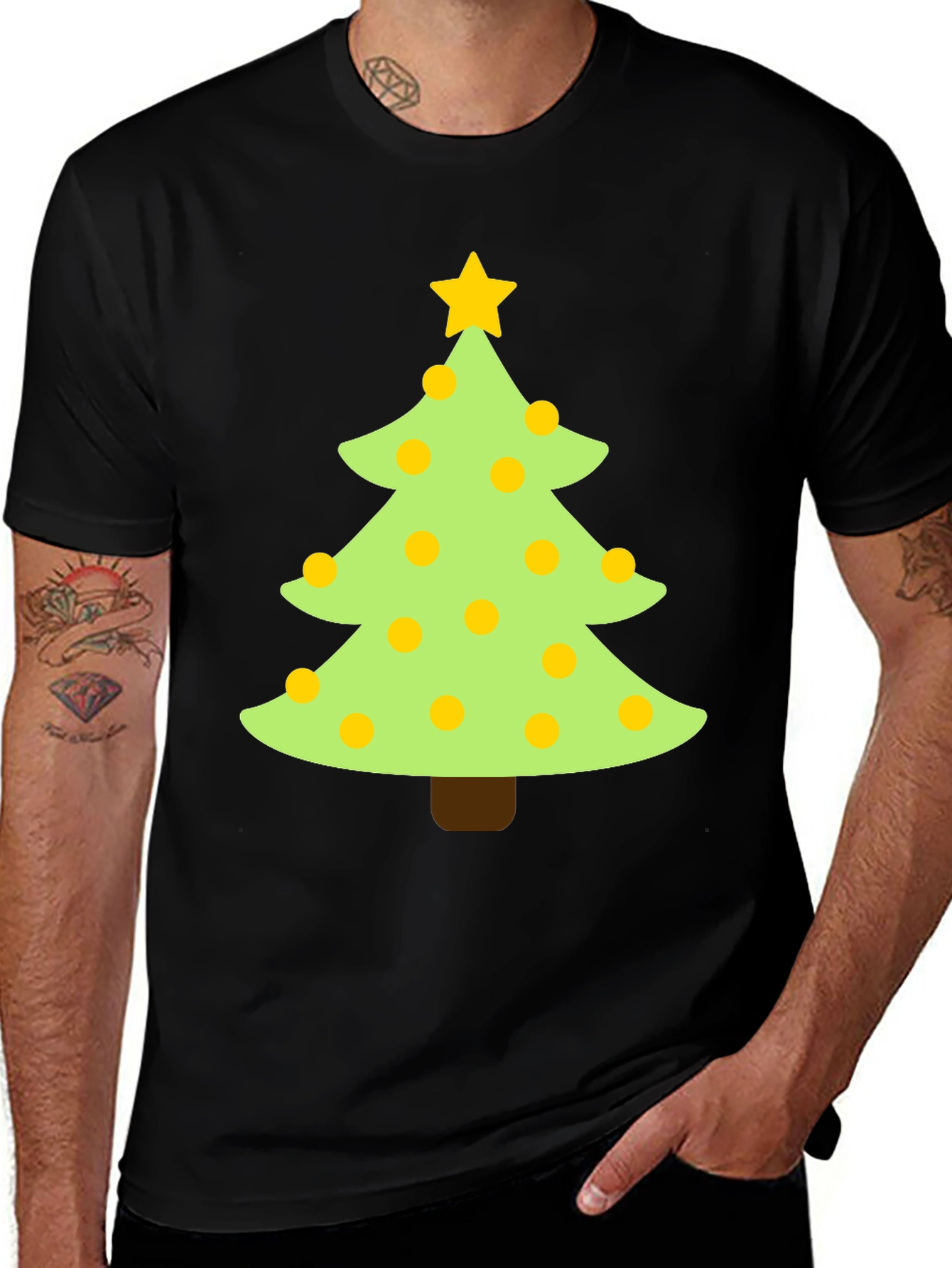 Festive Christmas Tree Graphic T-Shirt