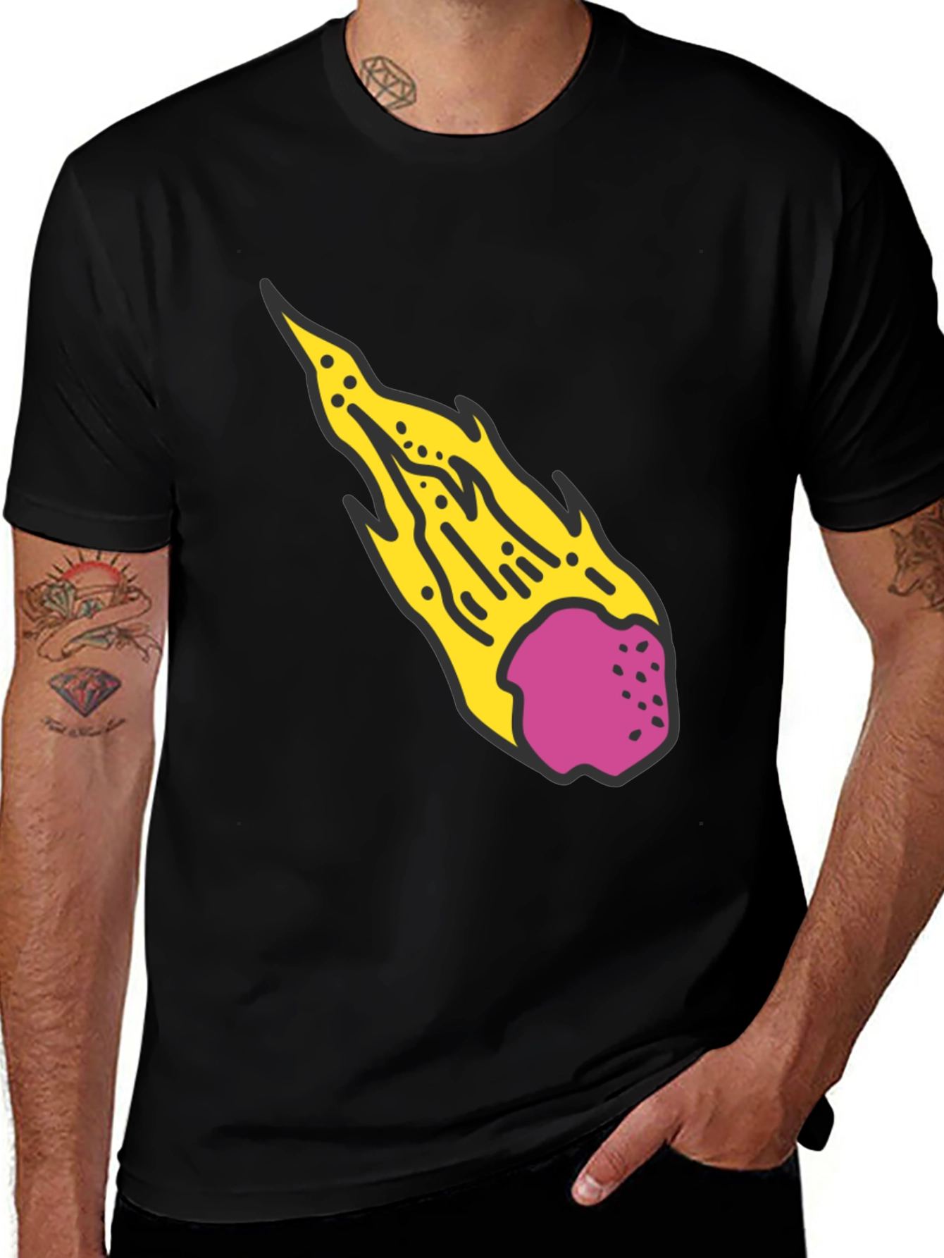 Meteor Graphic Black T-Shirt