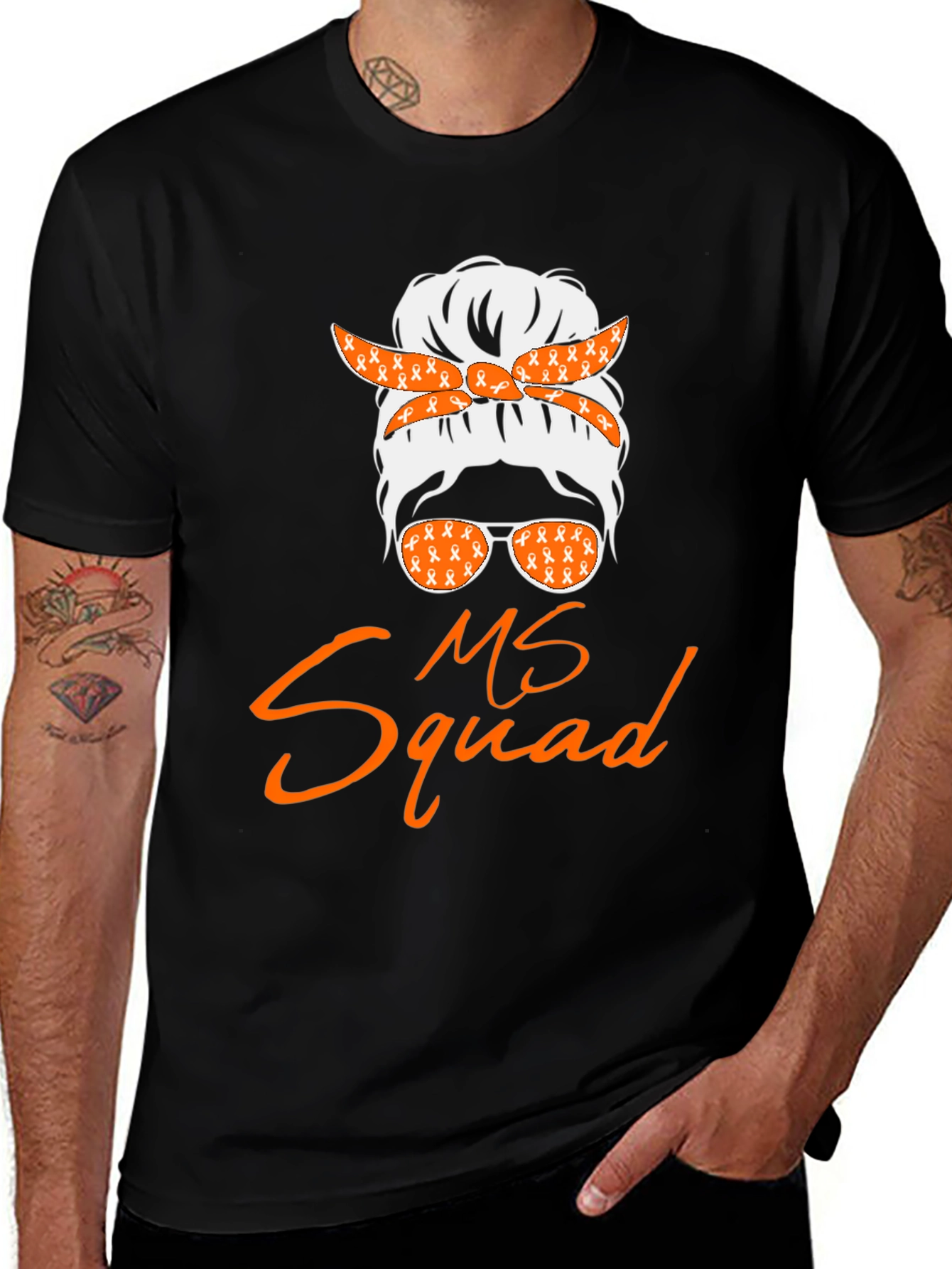 MS Squad Messy Bun T-Shirt - Awareness Tee