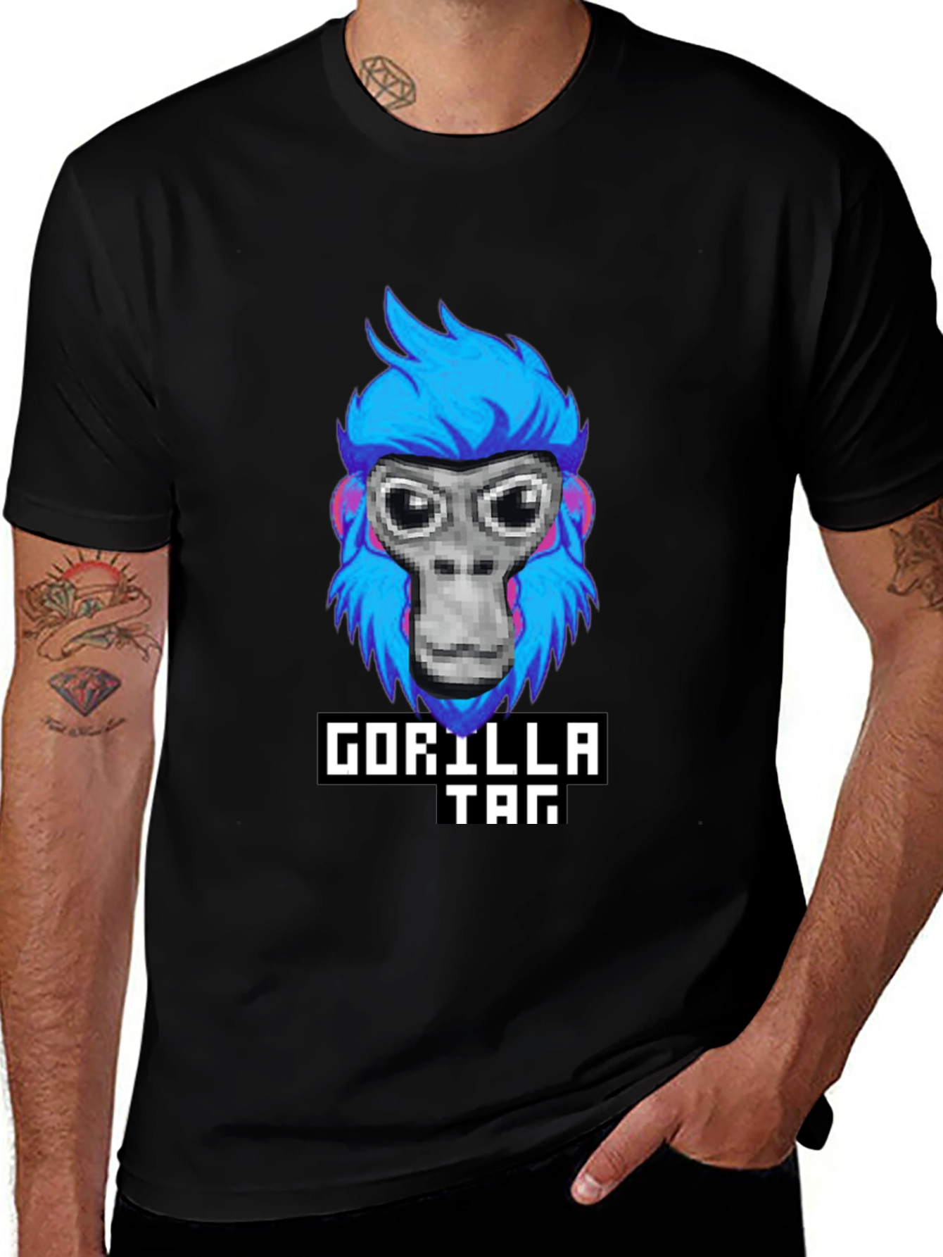 Gorilla Tag T-Shirt - Pixelated Monkey Graphic Tee
