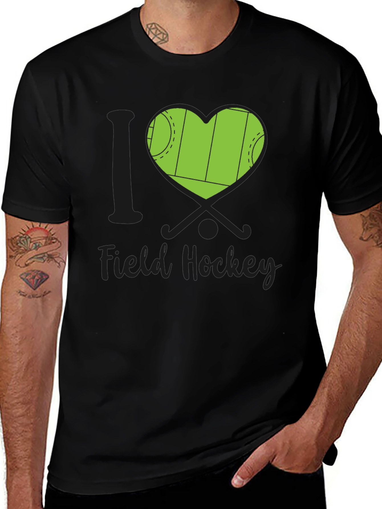 Variant 7 of I Love Field Hockey Heart Graphic Tee