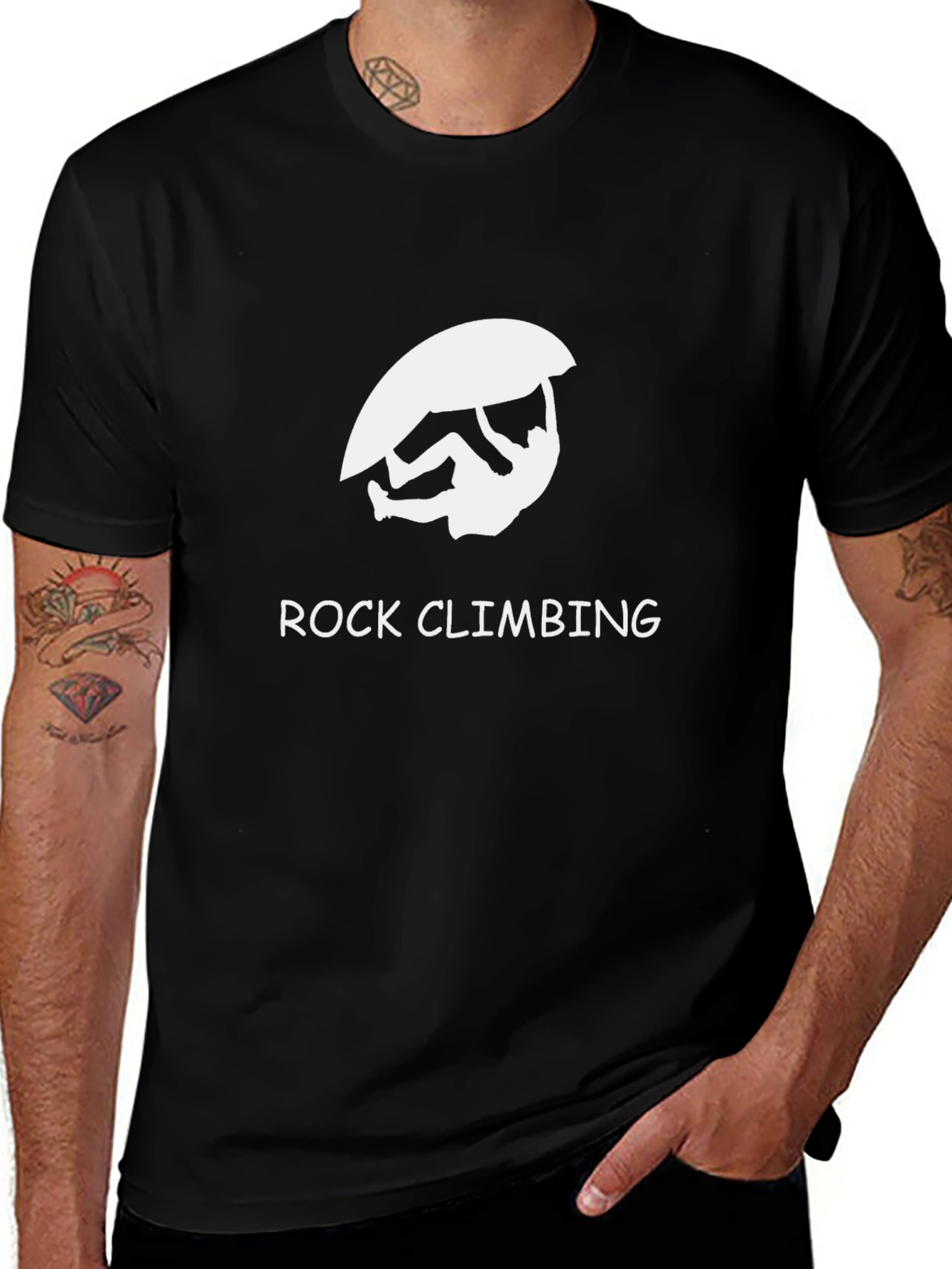 Variant 22 of Rock Climbing T-Shirt - Black Cotton Tee for Climbers