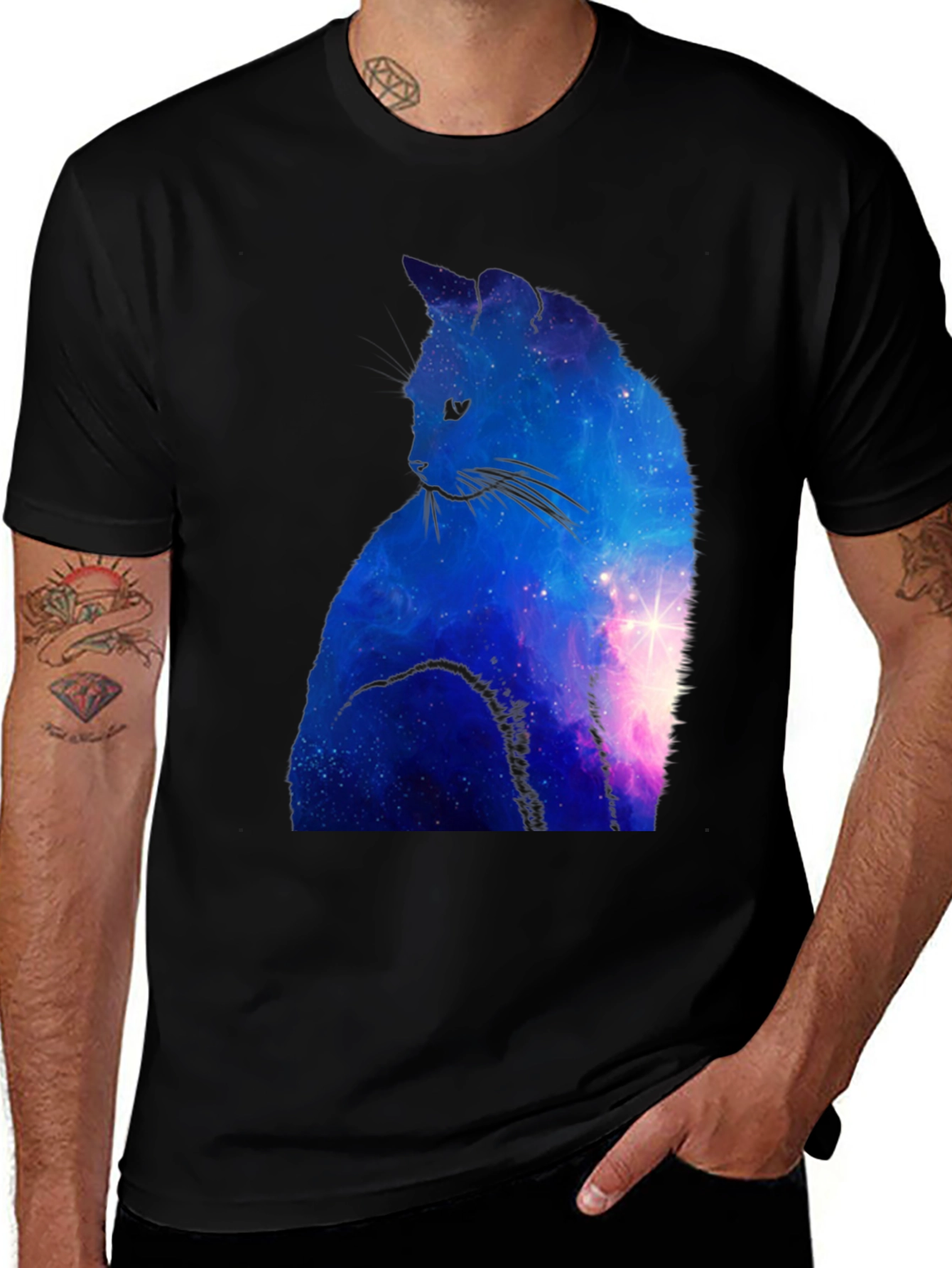Variant 29 of Galaxy Cat Graphic Tee - Cosmic Style
