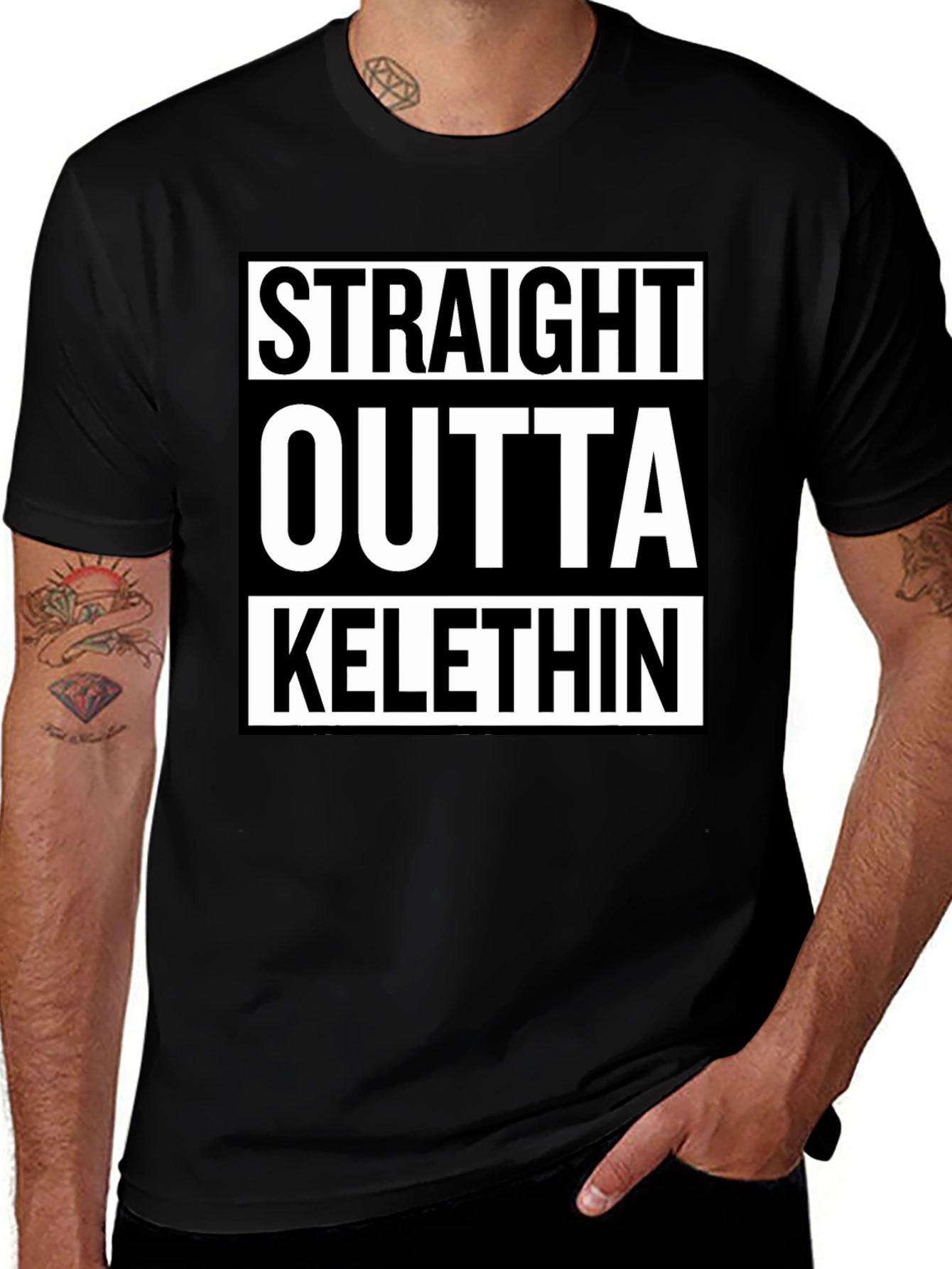 Variant 13 of Straight Outta Kelethin Black T-Shirt