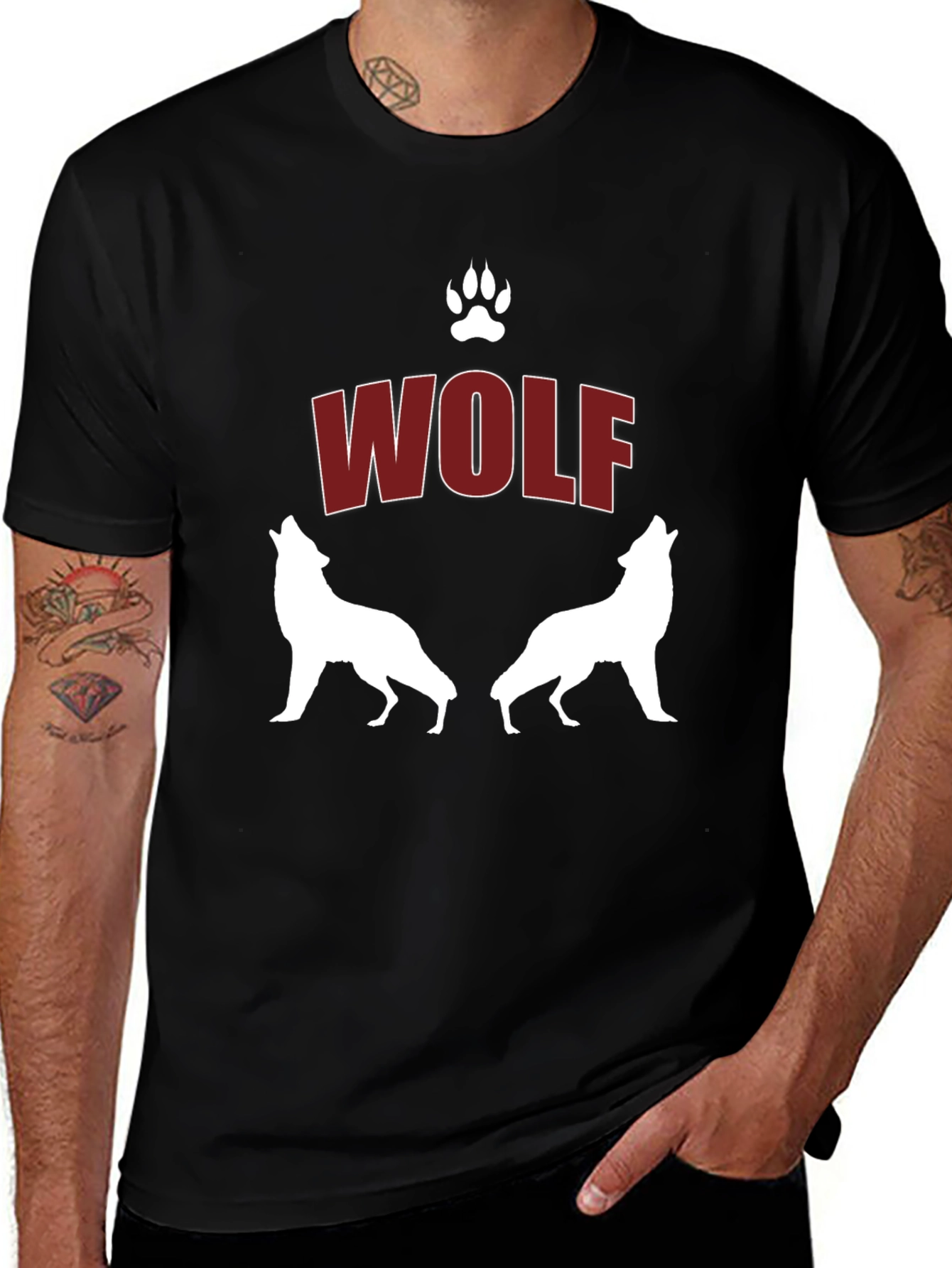 Variant 25 of Wolf Graphic Print Men's T-Shirt