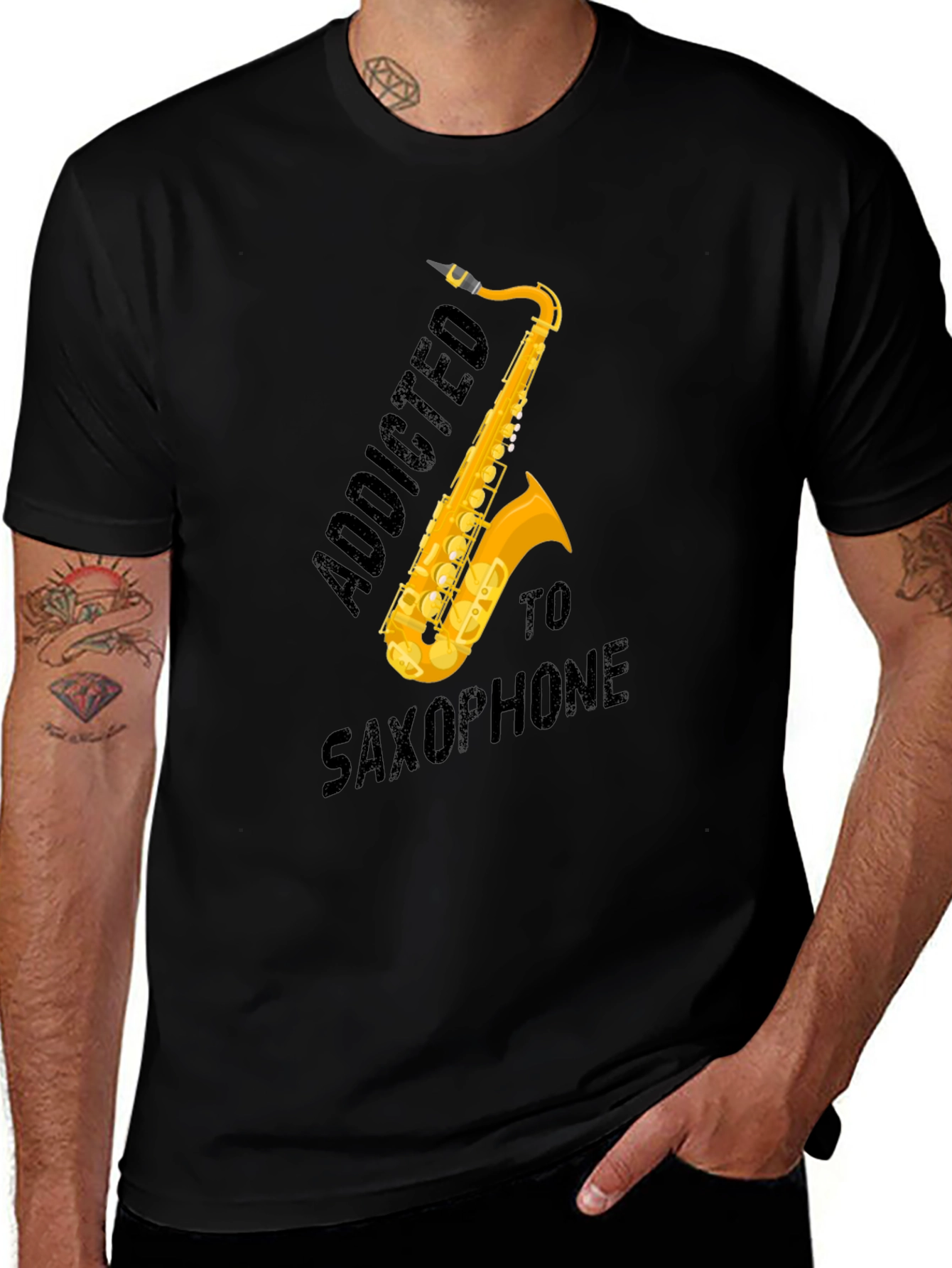 Variant 7 of Addicted to Saxophone Graphic T-Shirt