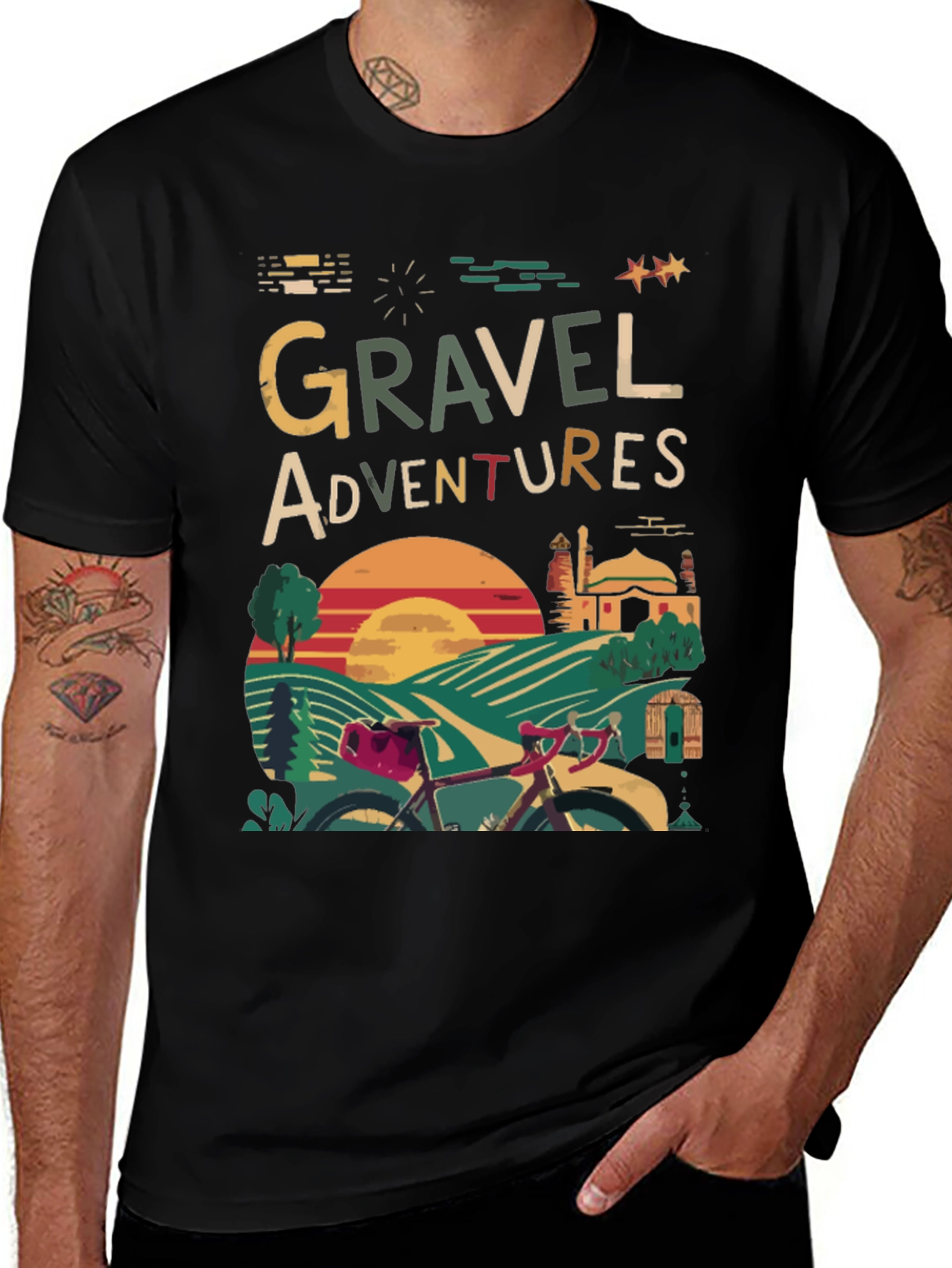 Variant 17 of Gravel Adventures T-Shirt - Cycling Design