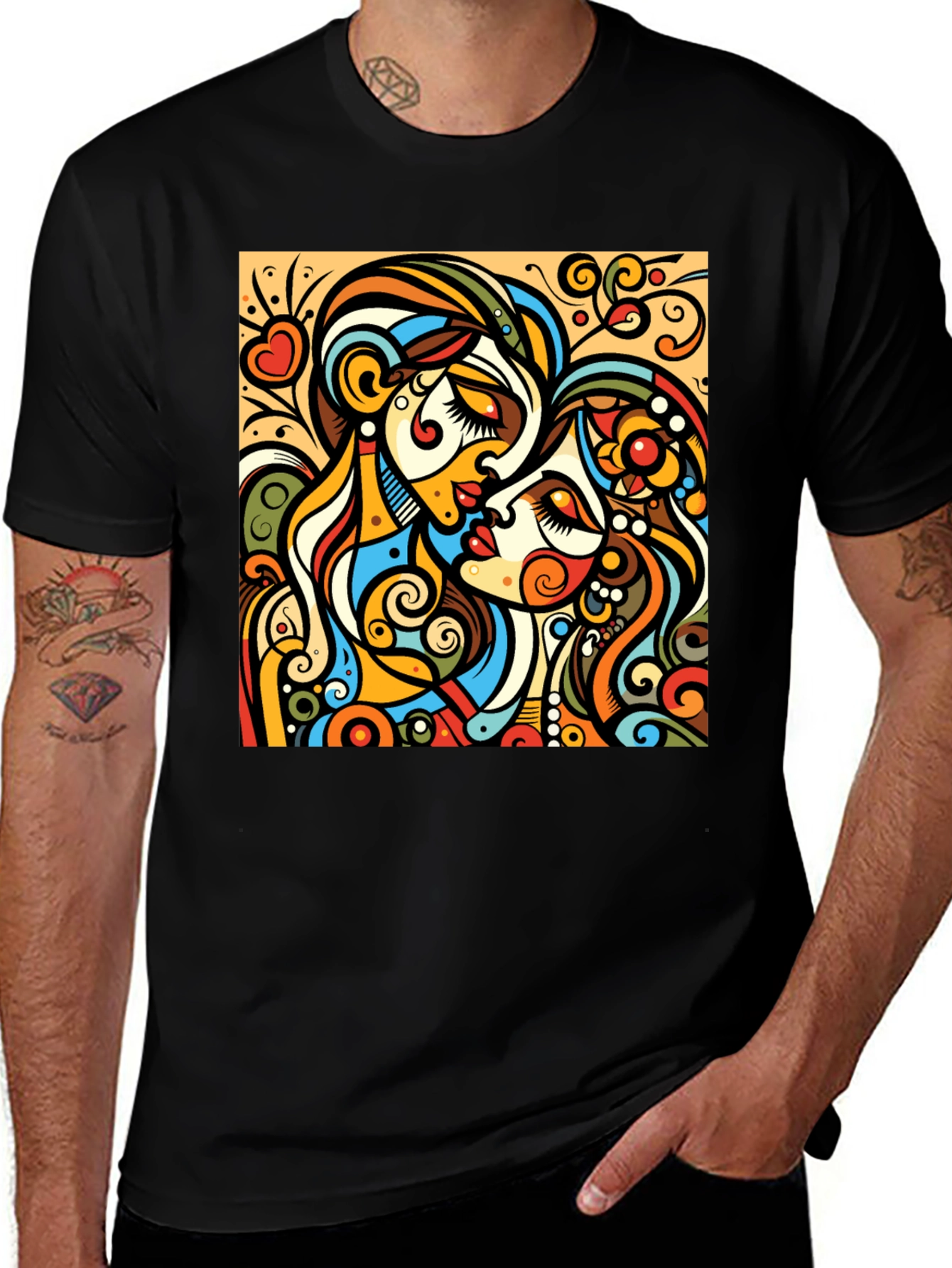 Variant 24 of Abstract Kiss Graphic Tee - Bold Design