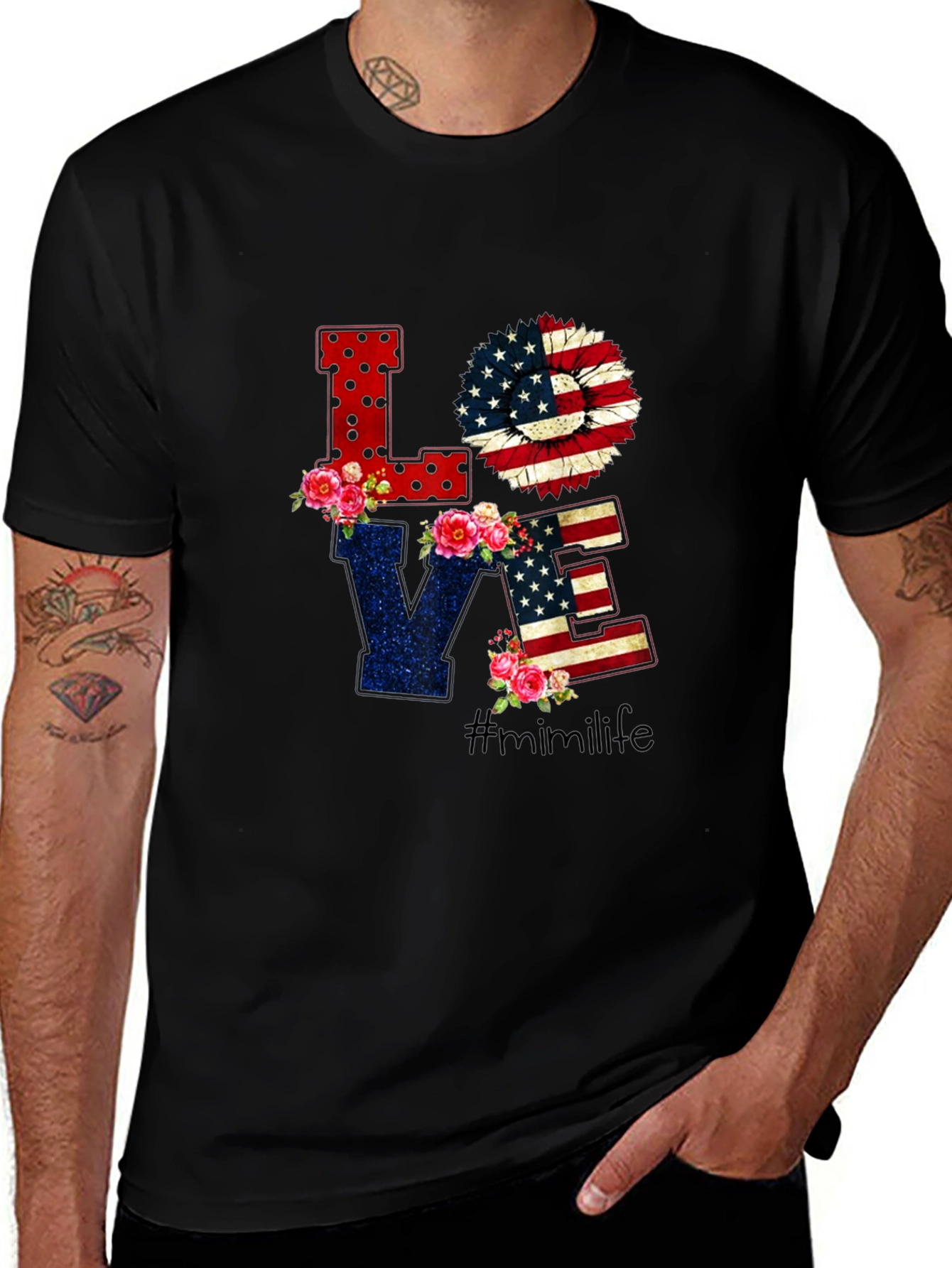 Variant 21 of Patriotic LOVE Graphic T-Shirt