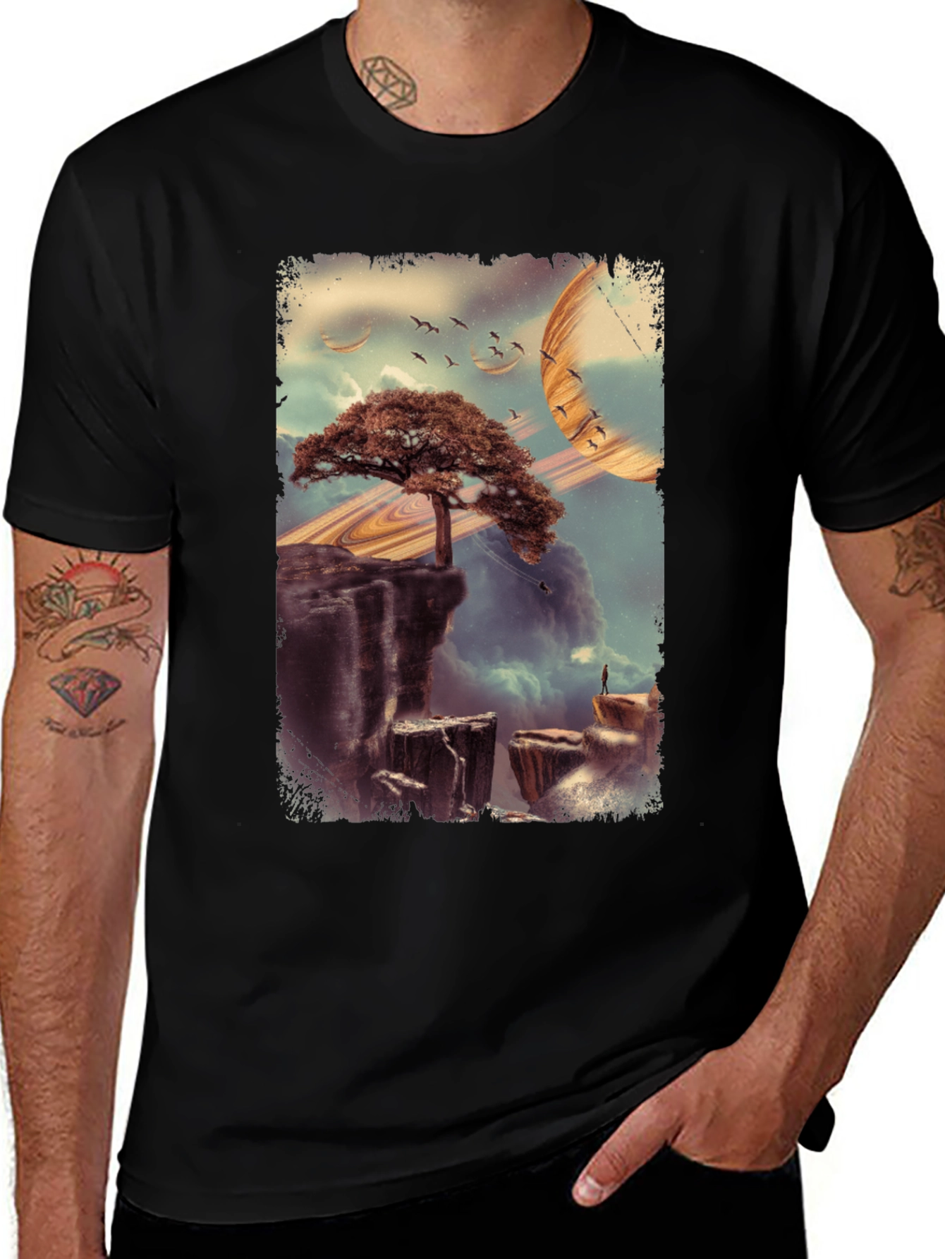 Variant 14 of Dreamscape Tree Black Graphic Tee