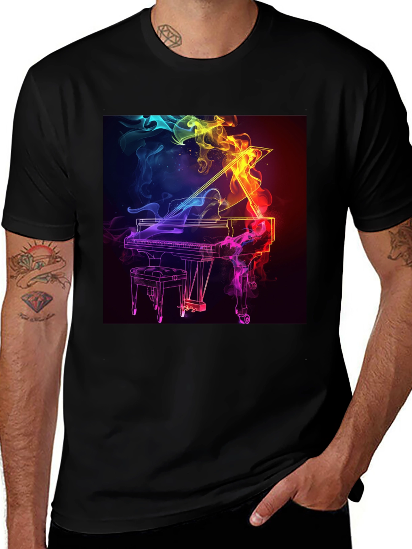 Variant 27 of Neon Piano T-Shirt