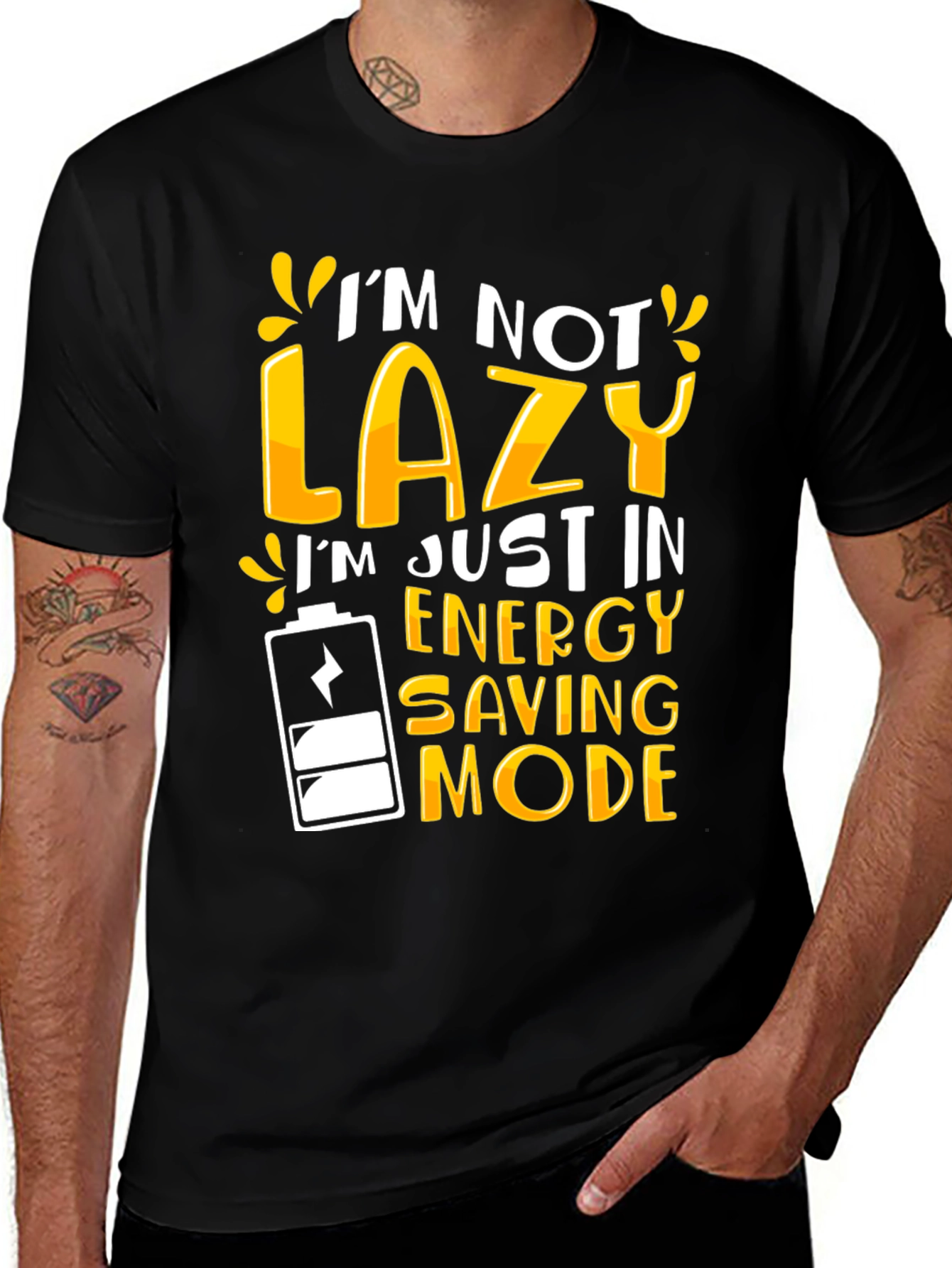 Variant 16 of Funny Energy Saving Mode Graphic T-Shirt