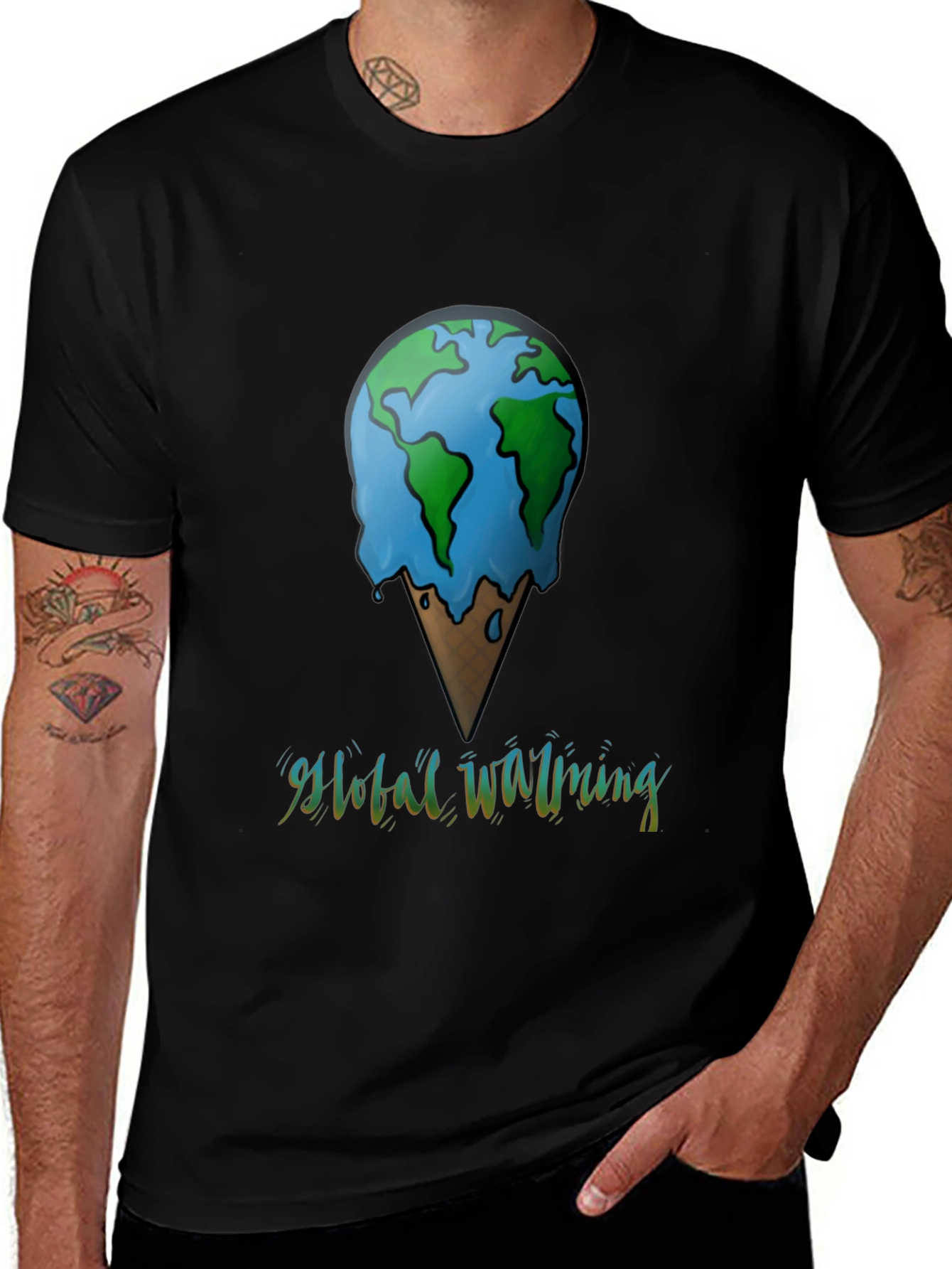 Variant 10 of Global Warming Tee - Earth Ice Cream Cone