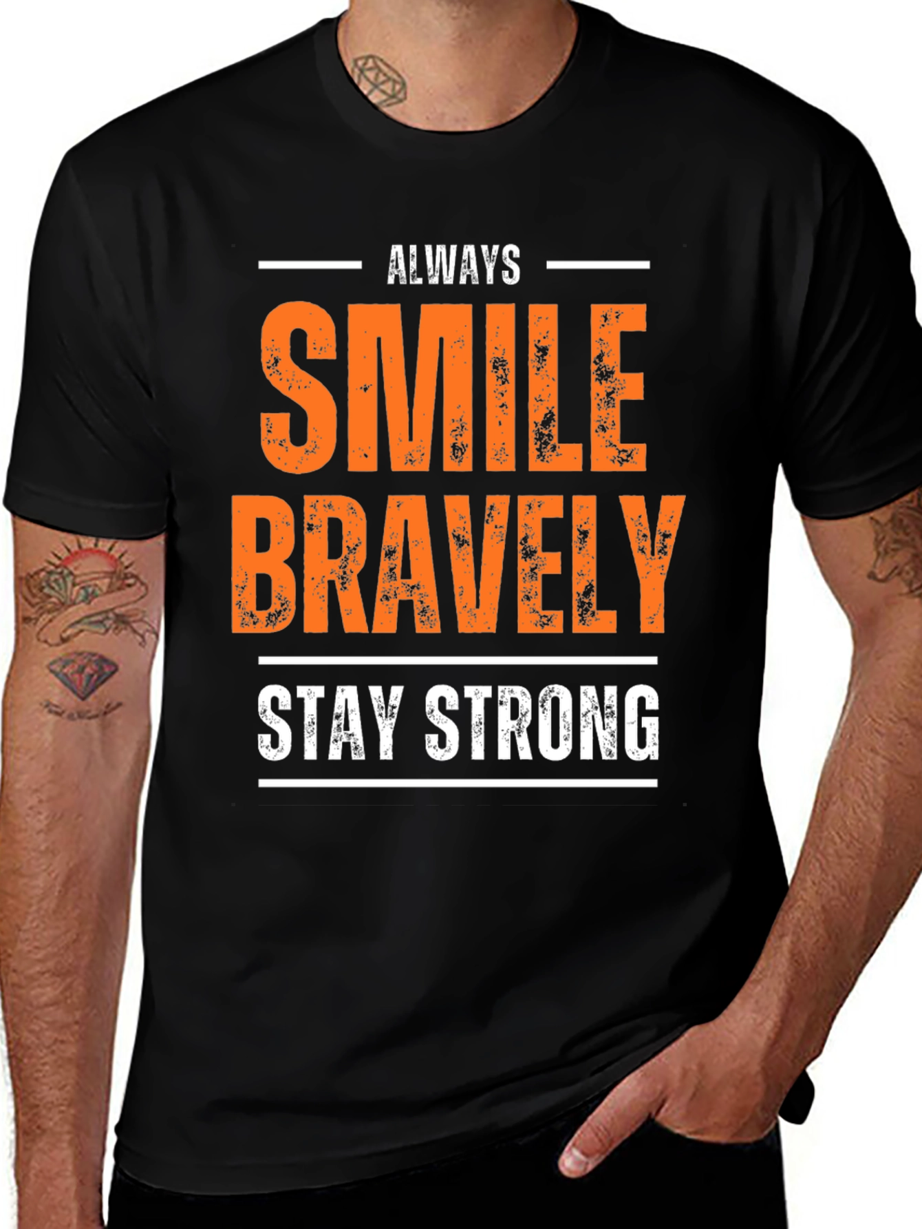 Variant 21 of Always Smile Bravely T-Shirt Motivational Tee