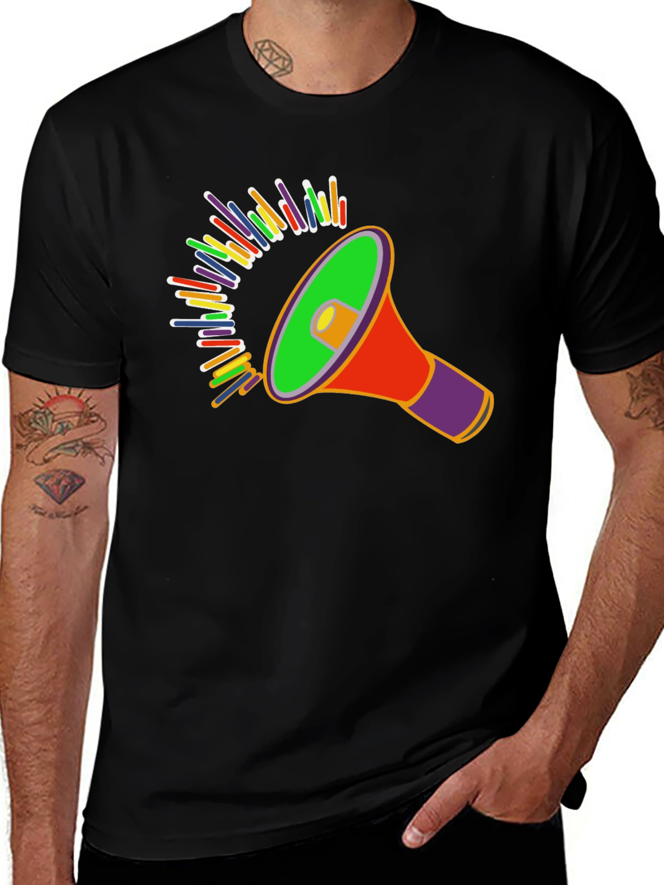 Variant 22 of Colorful Megaphone Graphic T-Shirt