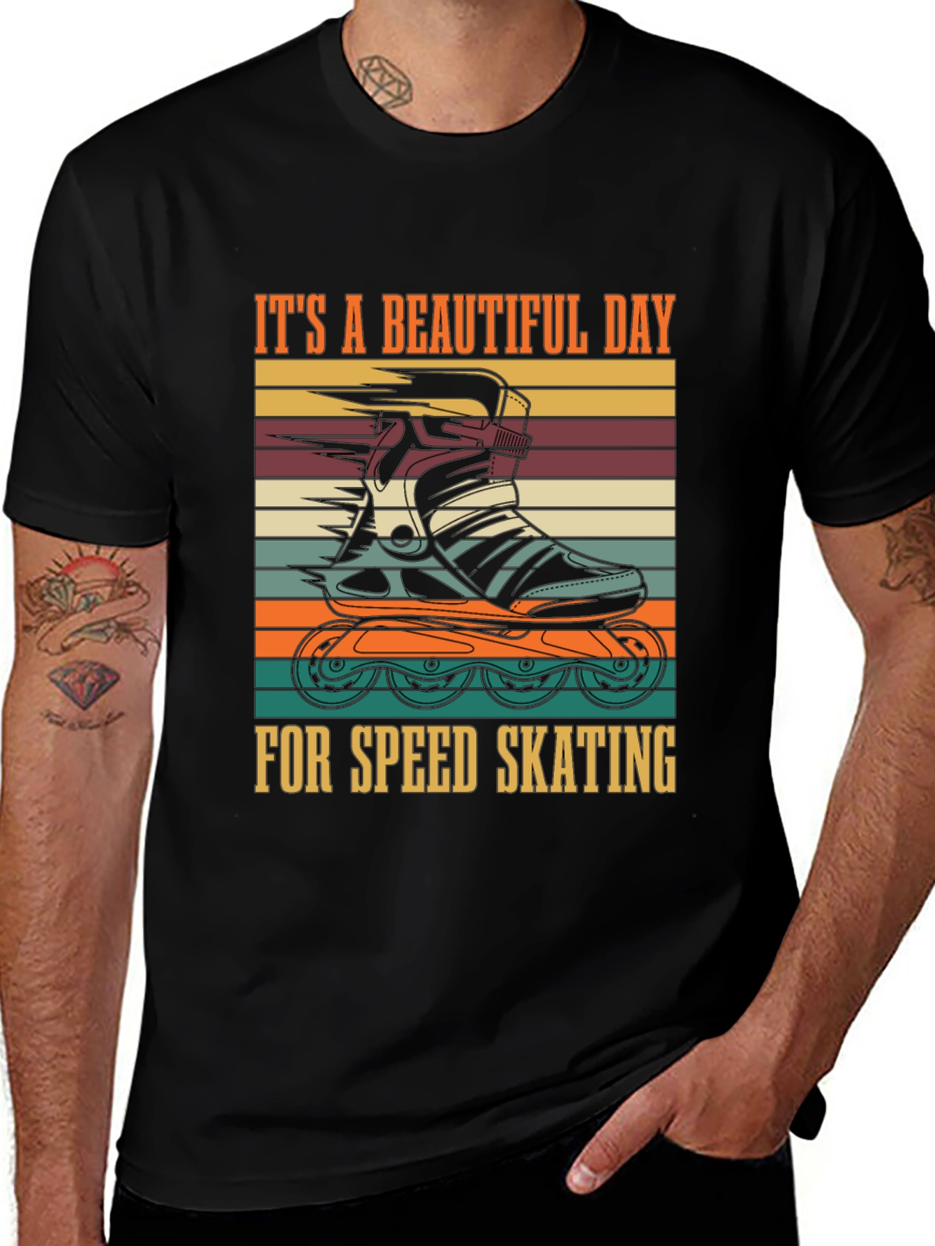 Variant 3 of Retro Speed Skating T-Shirt - A Beautiful Day