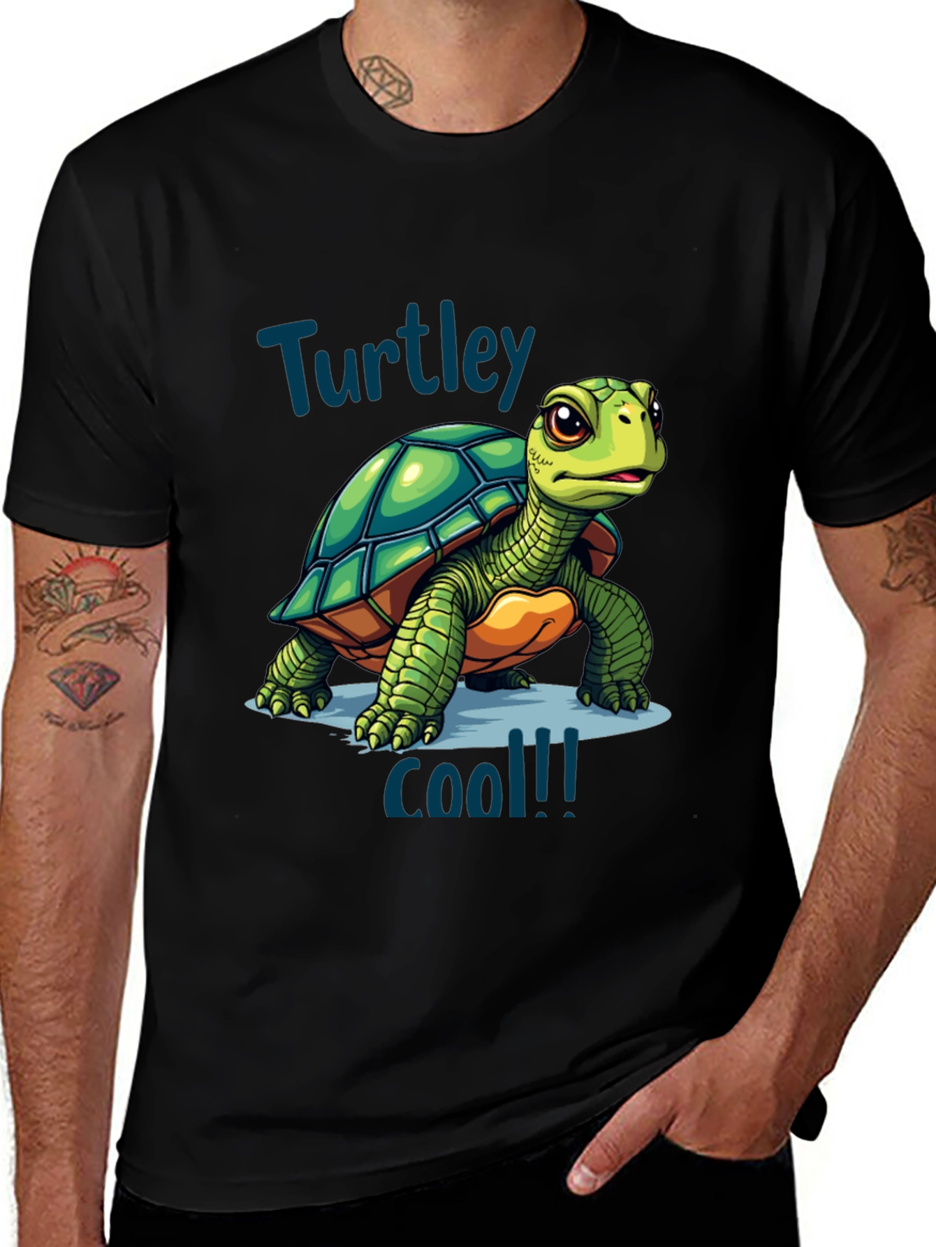 Variant 18 of Turtley Cool T-Shirt - Fun Turtle Graphic Tee