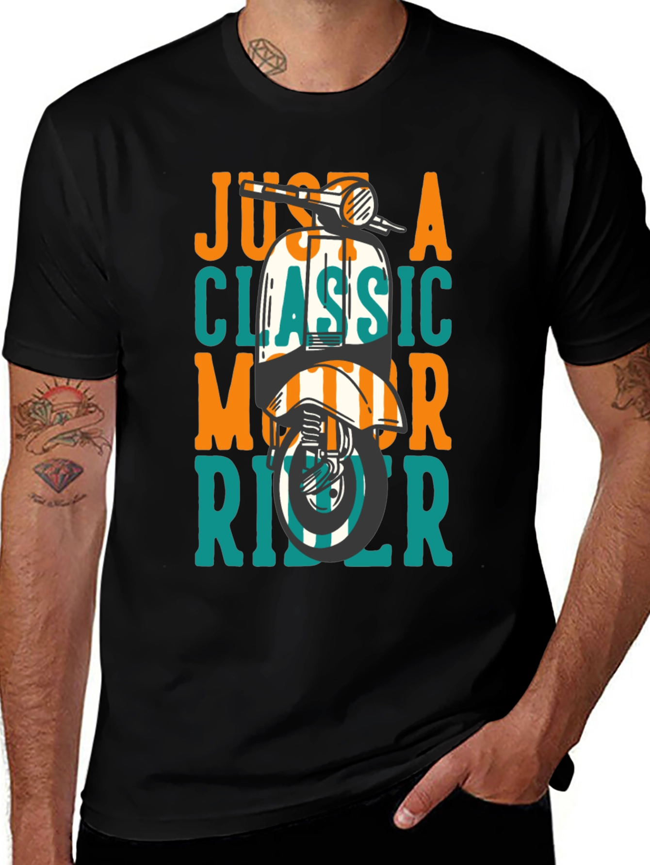 Variant 3 of Classic Motor Rider T-Shirt - Vintage Scooter Design