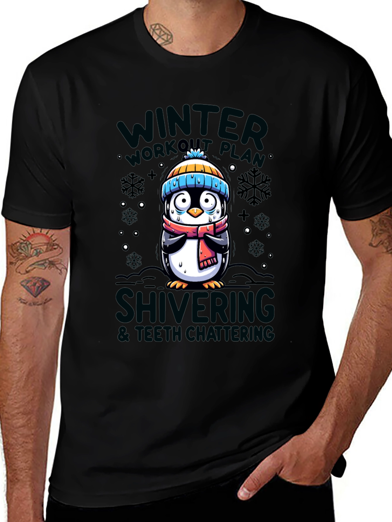 Winter Workout Penguin Graphic Tee