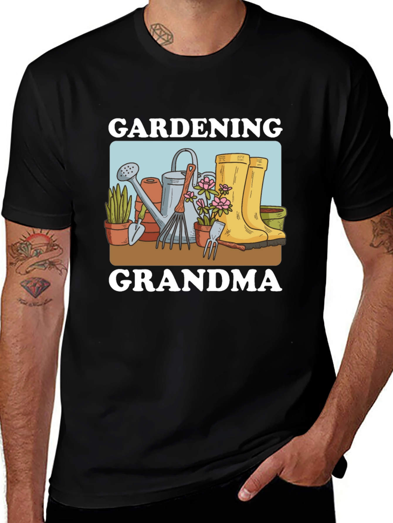 Variant 25 of Gardening Grandma T-Shirt - Black