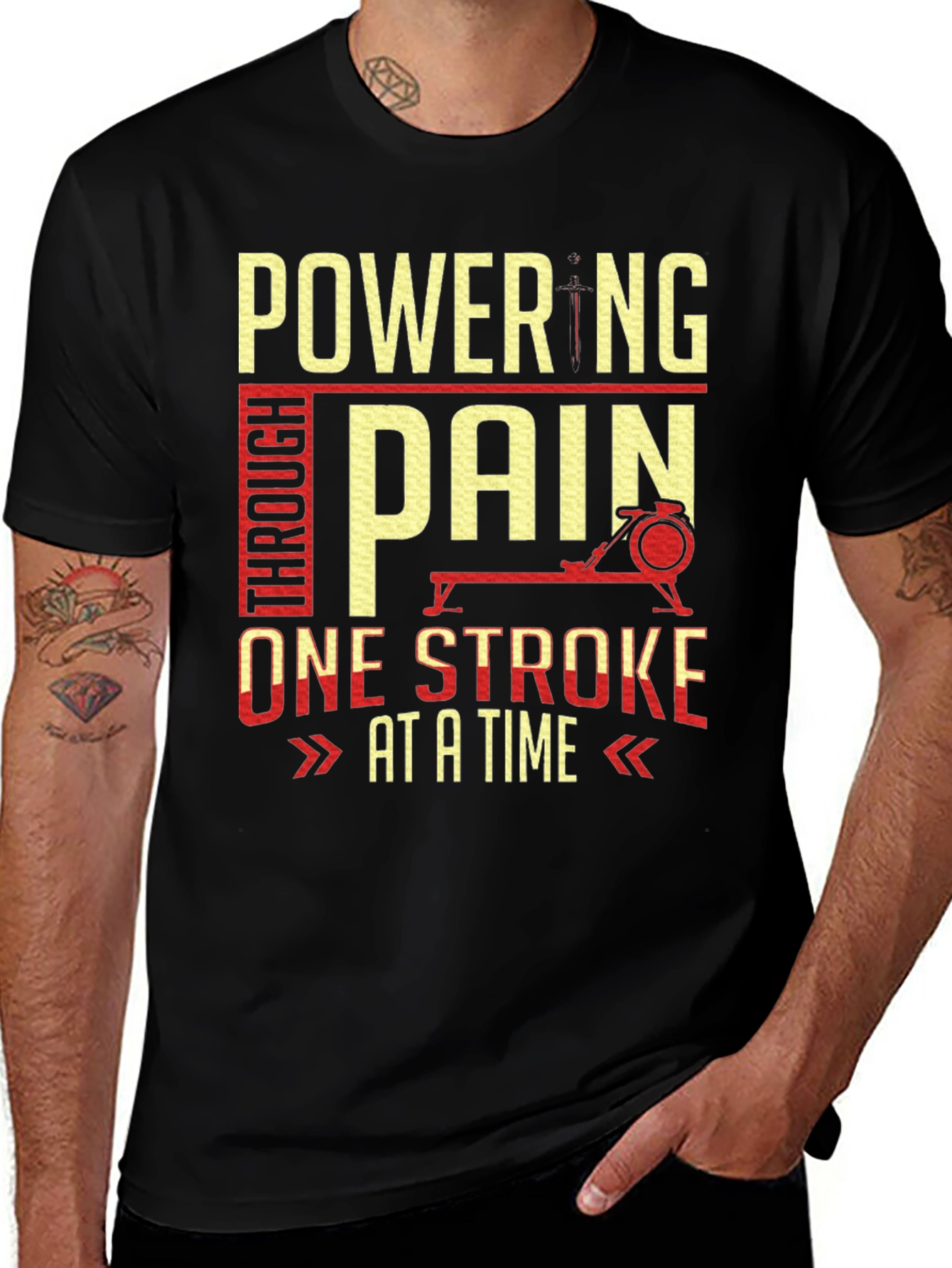 Variant 14 of Powering Through Pain Rowing T-Shirt