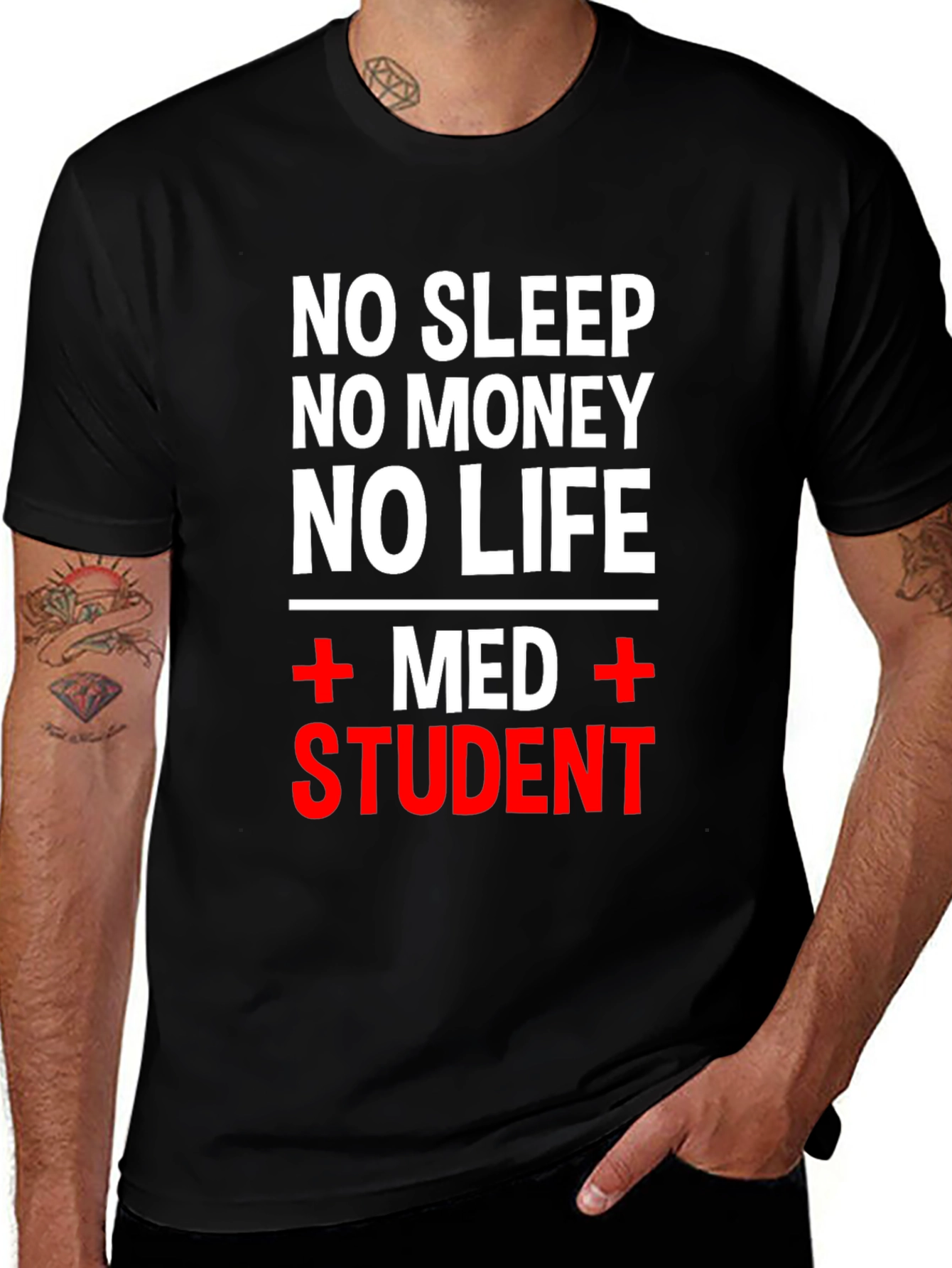 Variant 3 of No Sleep Med Student T-Shirt - Black