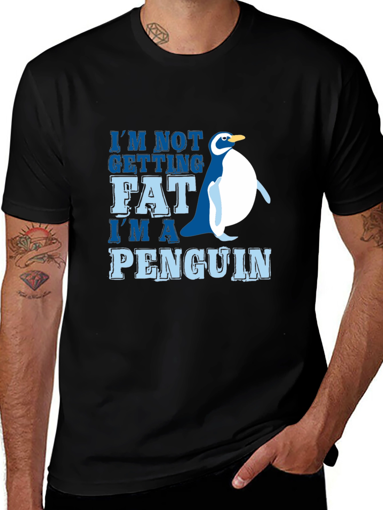Variant 3 of Funny Penguin Graphic Tee - I'm Not Getting Fat