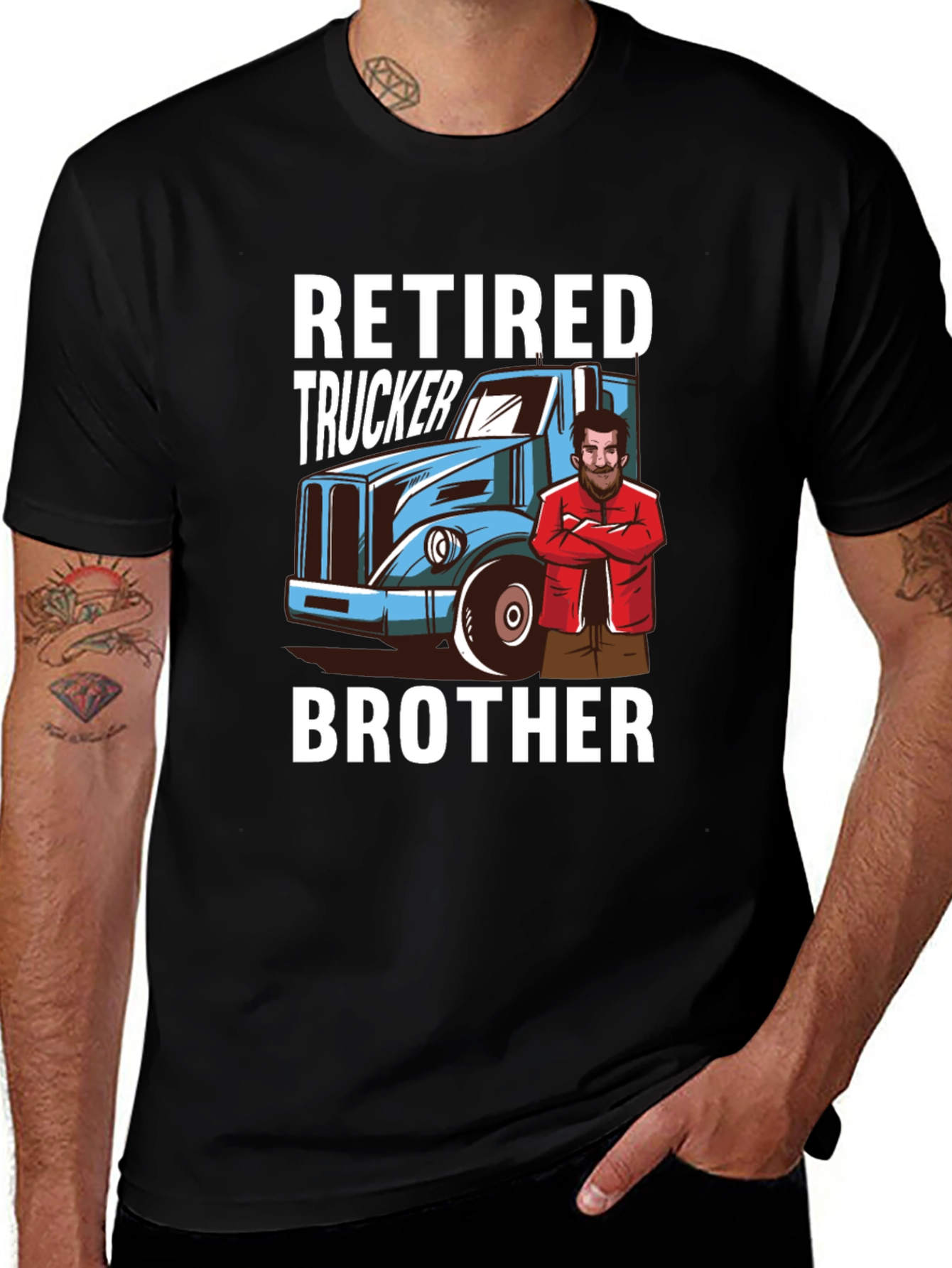 Variant 28 of Retired Trucker Brother Graphic T-Shirt