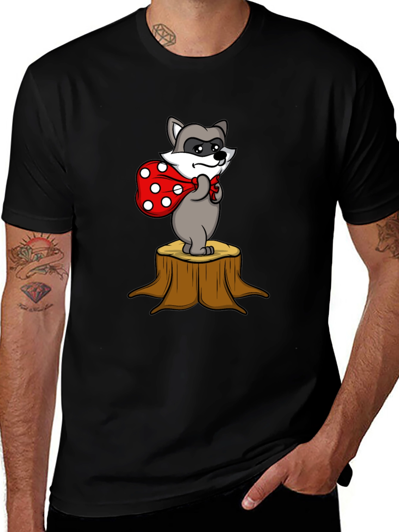 Variant 23 of Raccoon Bandit Tee - Cute Cartoon Graphic T-Shirt