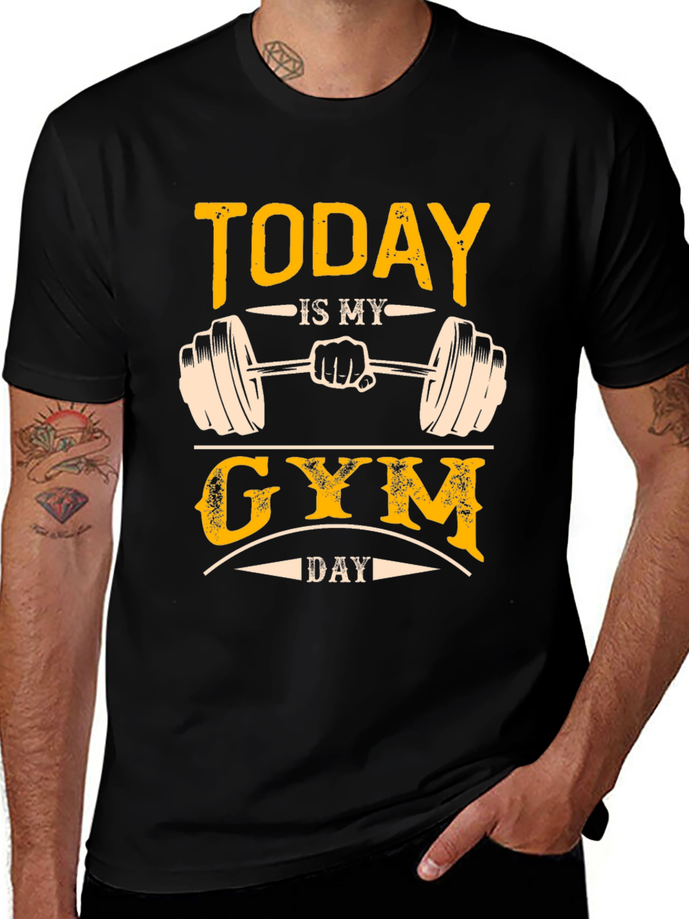 Black Today Is My Gym Day T-Shirt main image