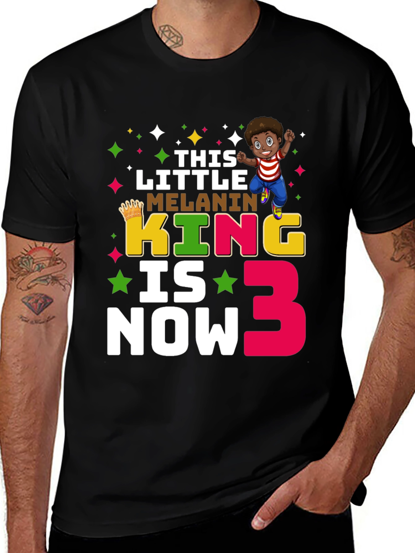 Variant 29 of Melanin King Birthday T-Shirt - Boy's 3rd Birthday