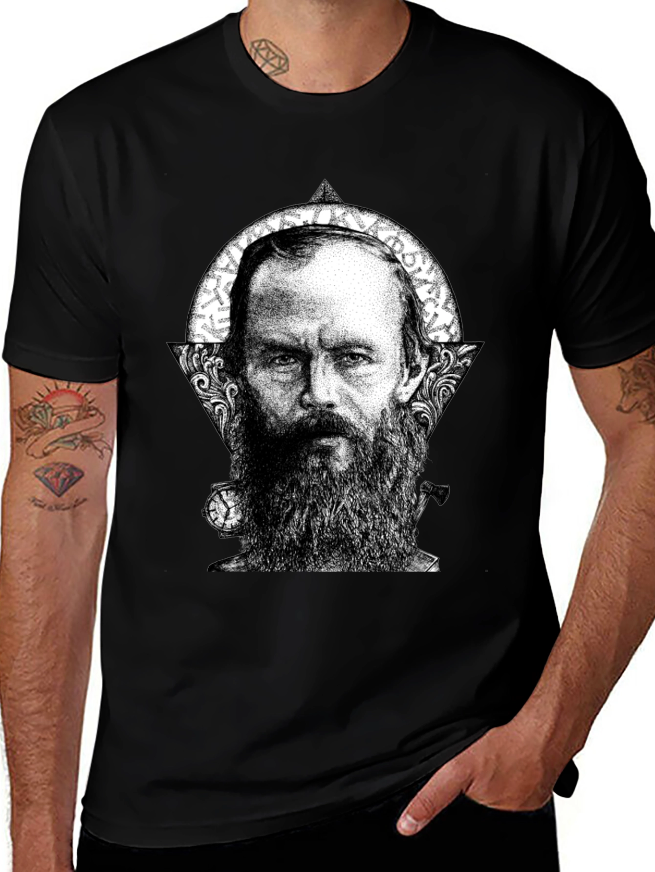 Variant 14 of Dostoevsky Graphic Tee - Black Cotton Blend