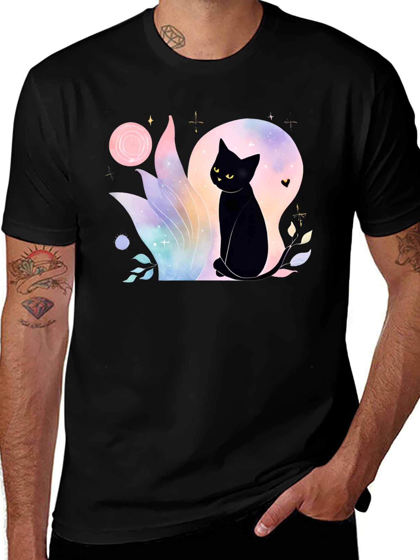 Variant 12 of Mystical Black Cat Graphic T-Shirt
