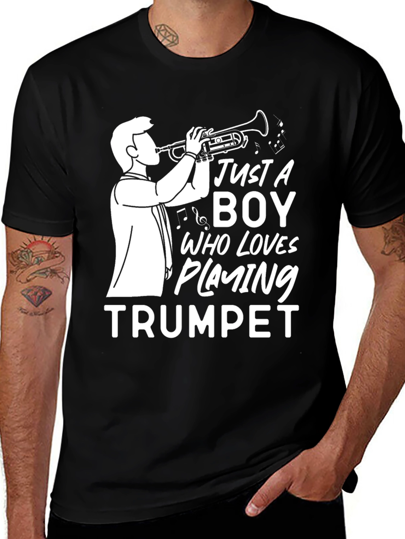 Variant 18 of Just a Boy Who Loves Playing Trumpet Graphic Tee