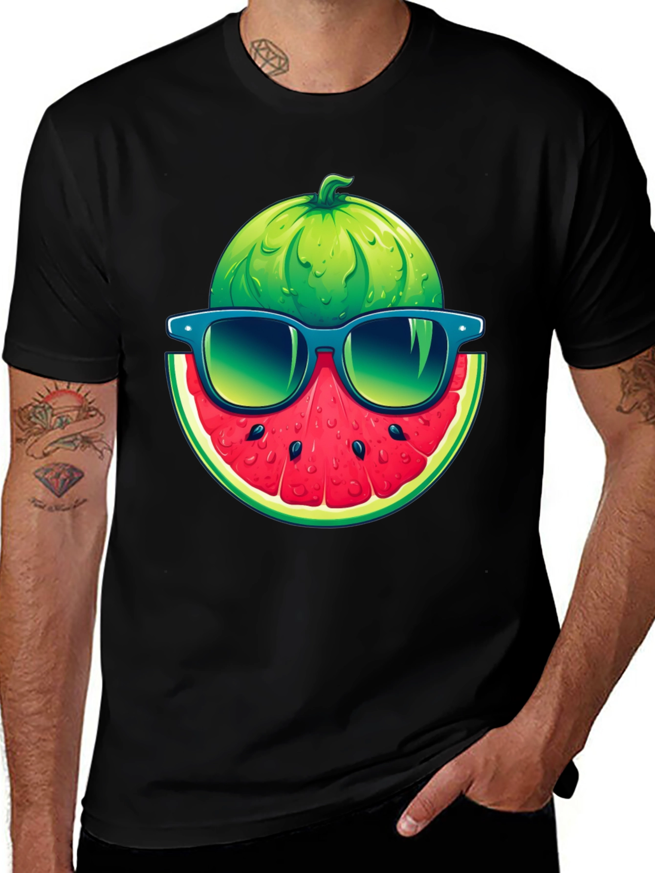 Variant 27 of Cool Watermelon Sunglasses Graphic Tee