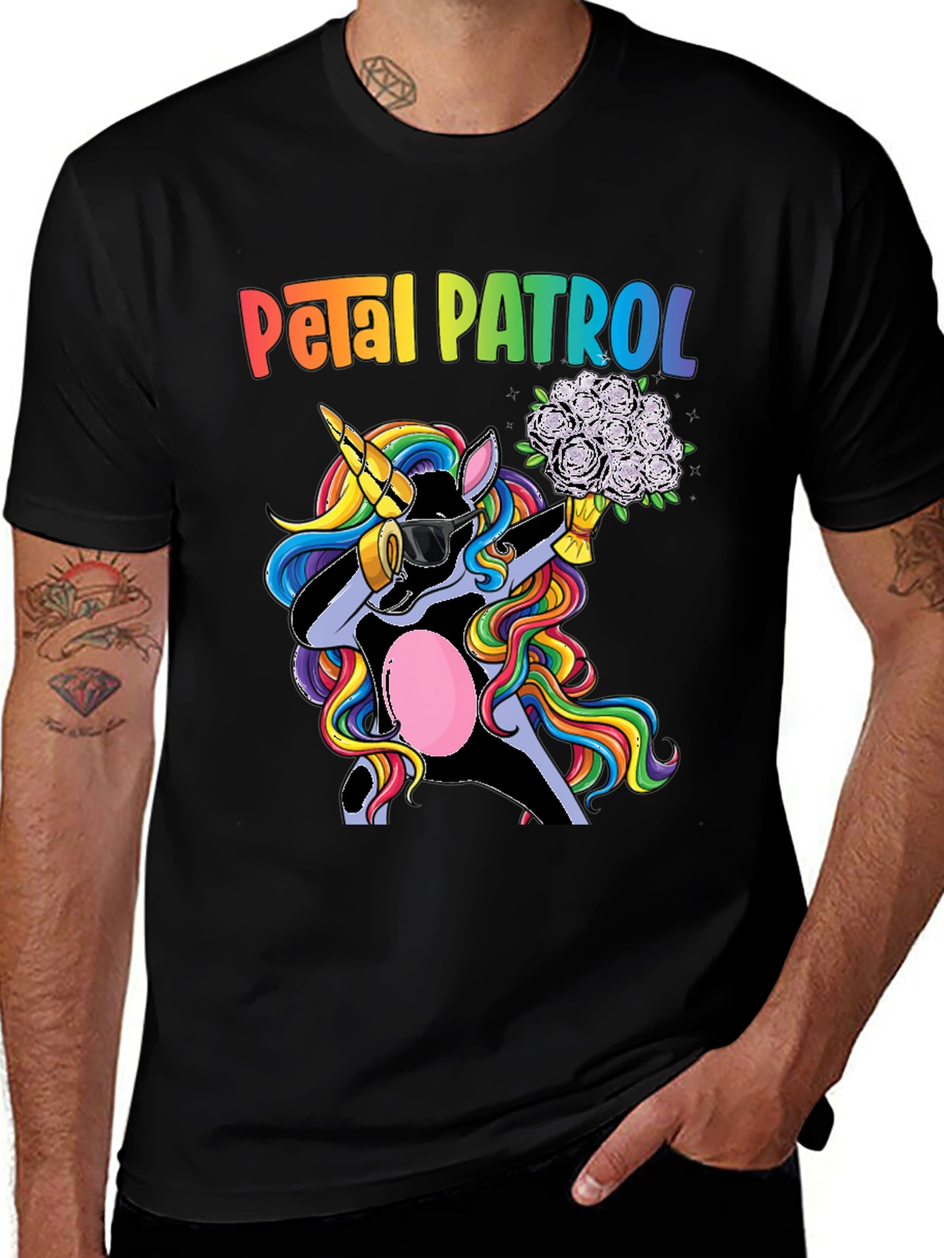 Petal Patrol Unicorn Graphic T-Shirt