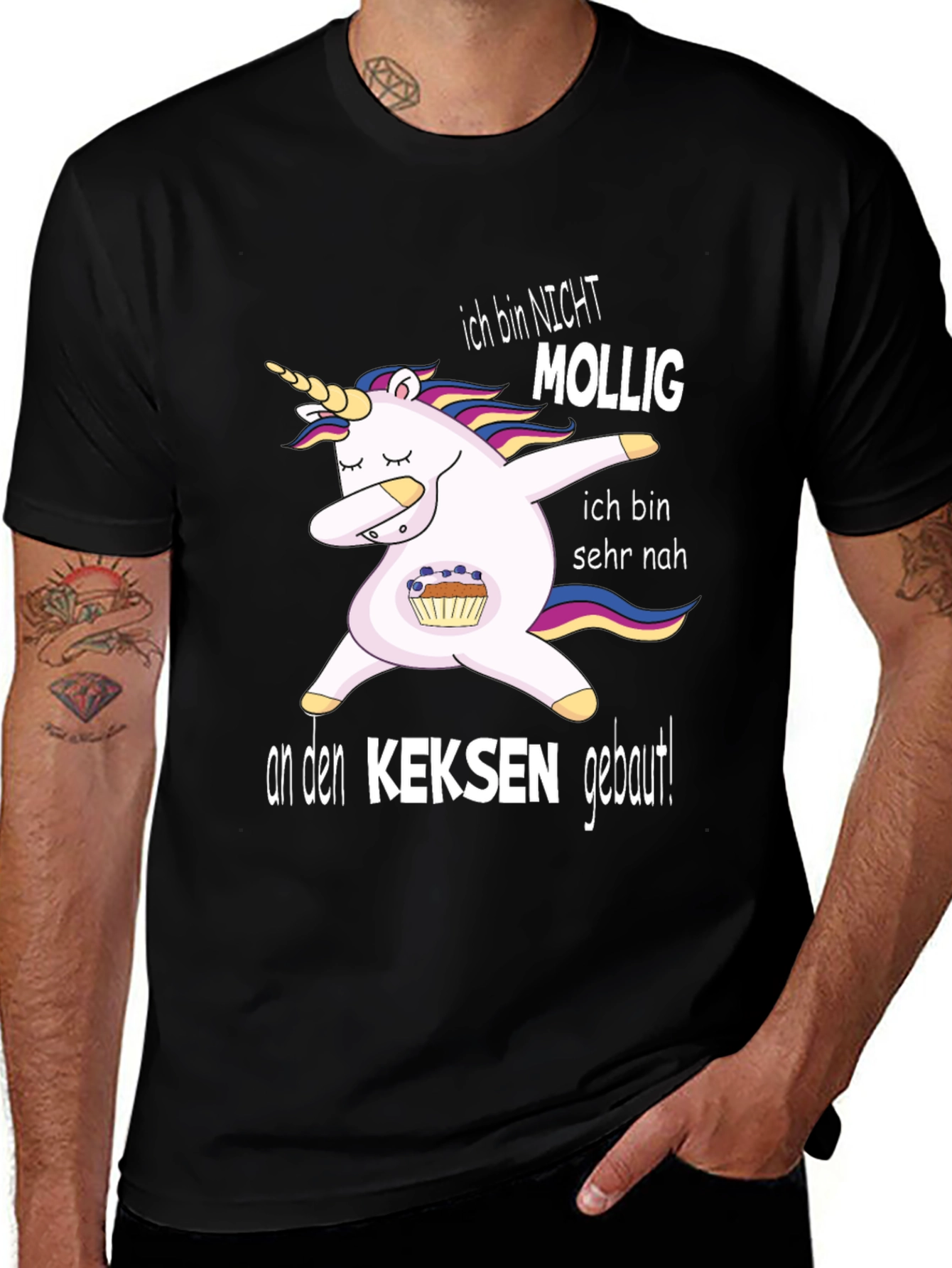 Variant 19 of Unicorn Dab T-Shirt - Ich Bin Nicht Mollig