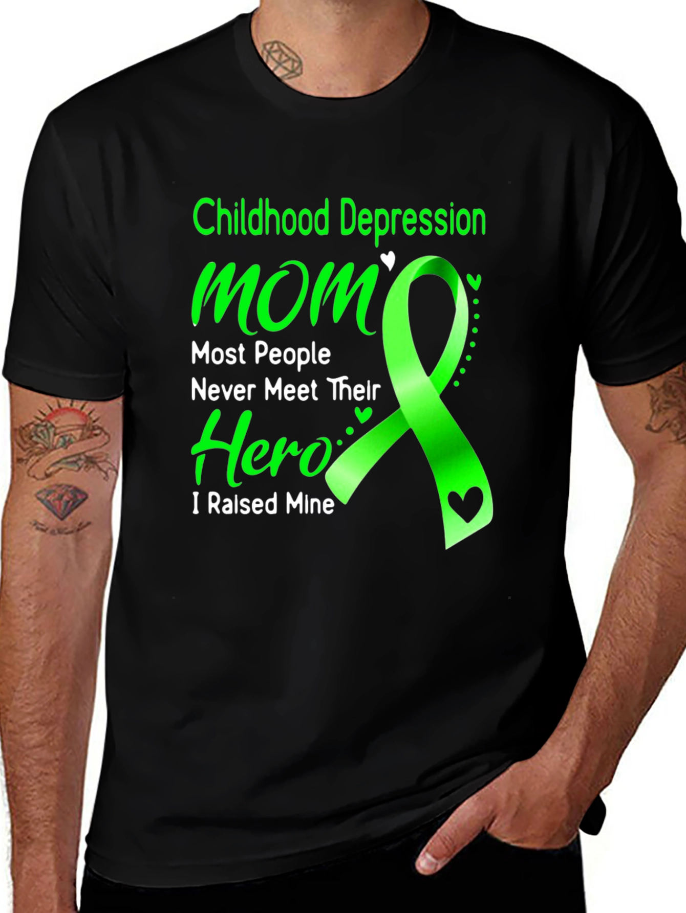 Variant 12 of Childhood Depression Awareness Mom Hero T-Shirt