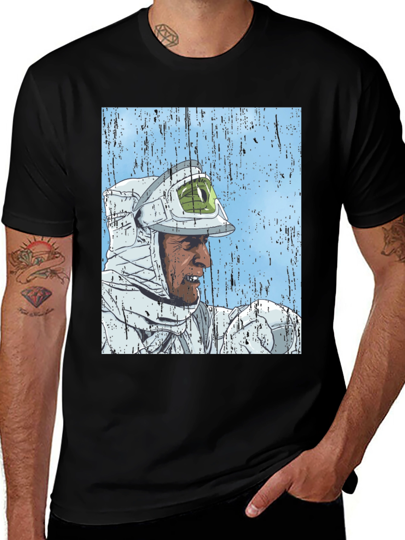 Variant 25 of Retro Sci-Fi Astronaut Graphic T-Shirt