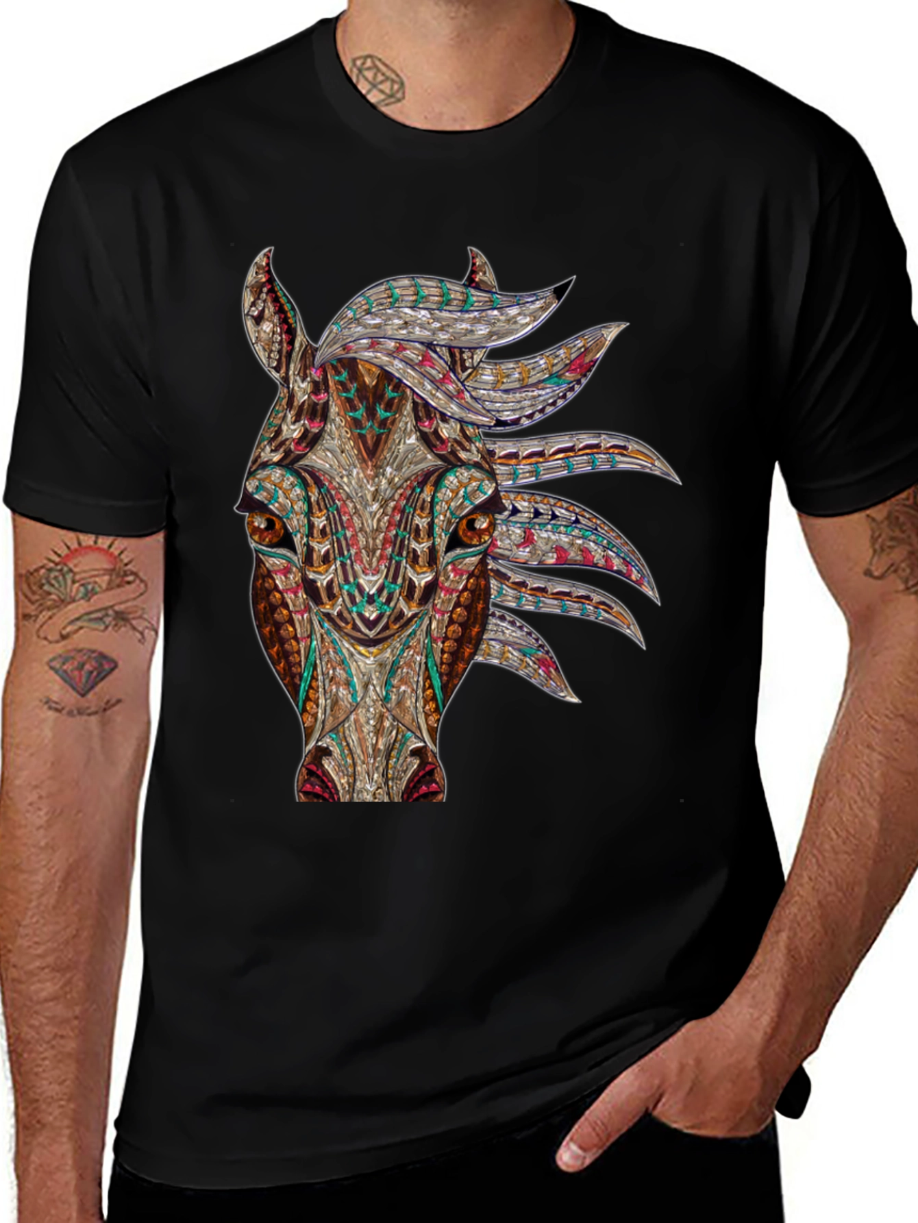 Variant 24 of Abstract Horse Graphic T-Shirt