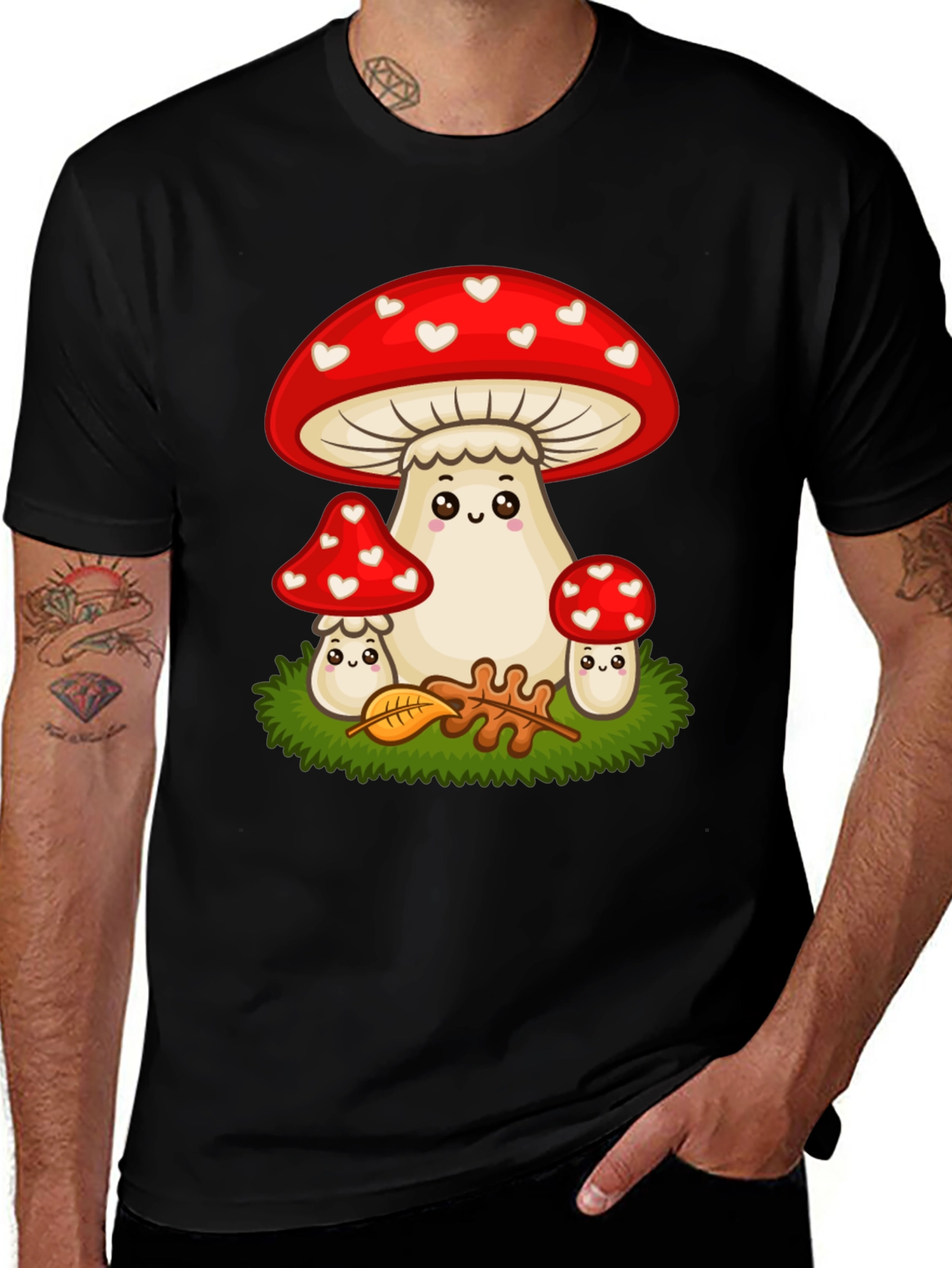 Variant 15 of Cute Mushroom T-Shirt - Heart Pattern
