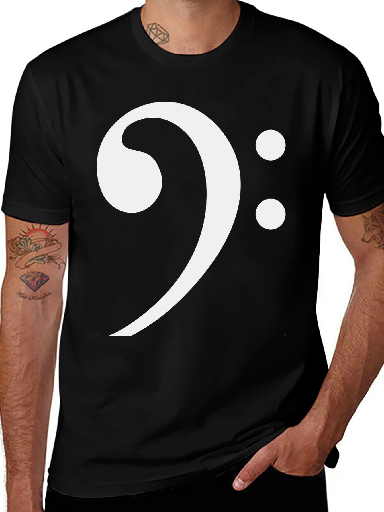 Variant 12 of Bass Clef T-Shirt - Music Lover Tee
