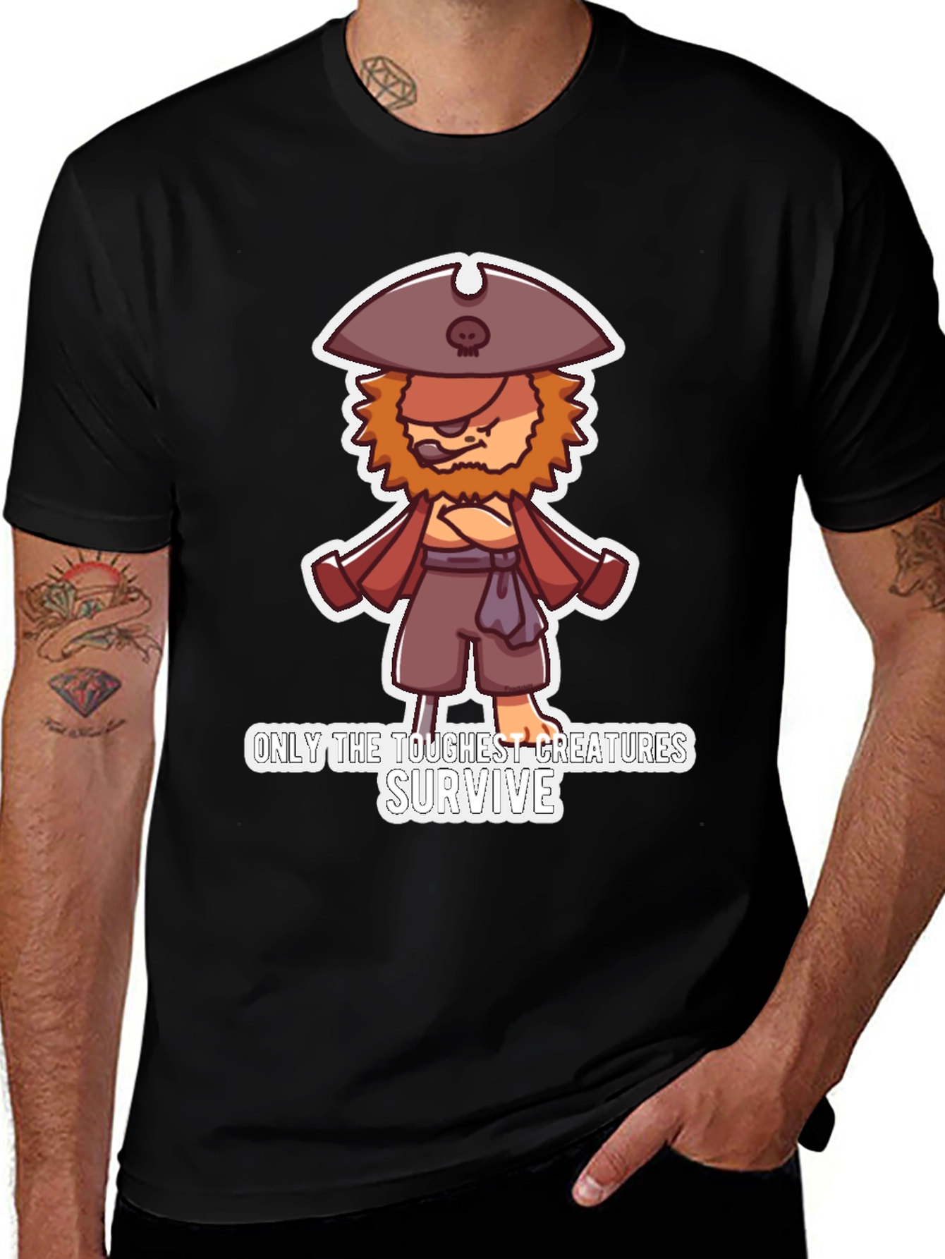 Variant 7 of Toughest Creatures Pirate Lion Graphic T-Shirt