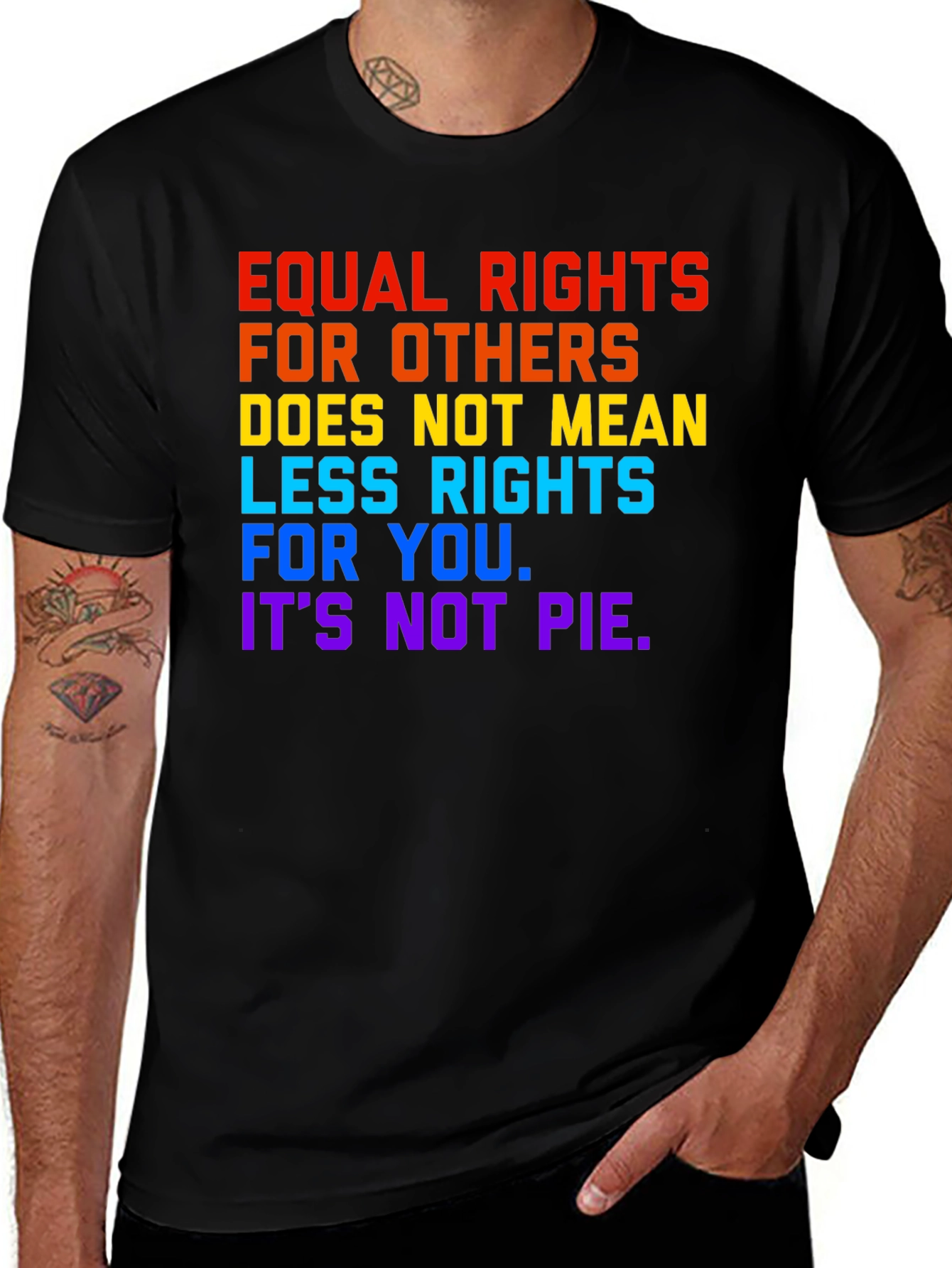 Variant 15 of Equal Rights Rainbow T-Shirt - Pride Tee