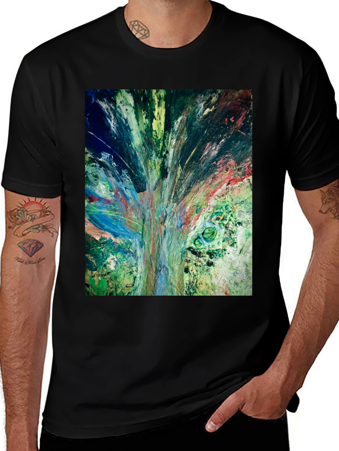 Variant 9 of Abstract Art Graphic Tee - Modern Casual Style