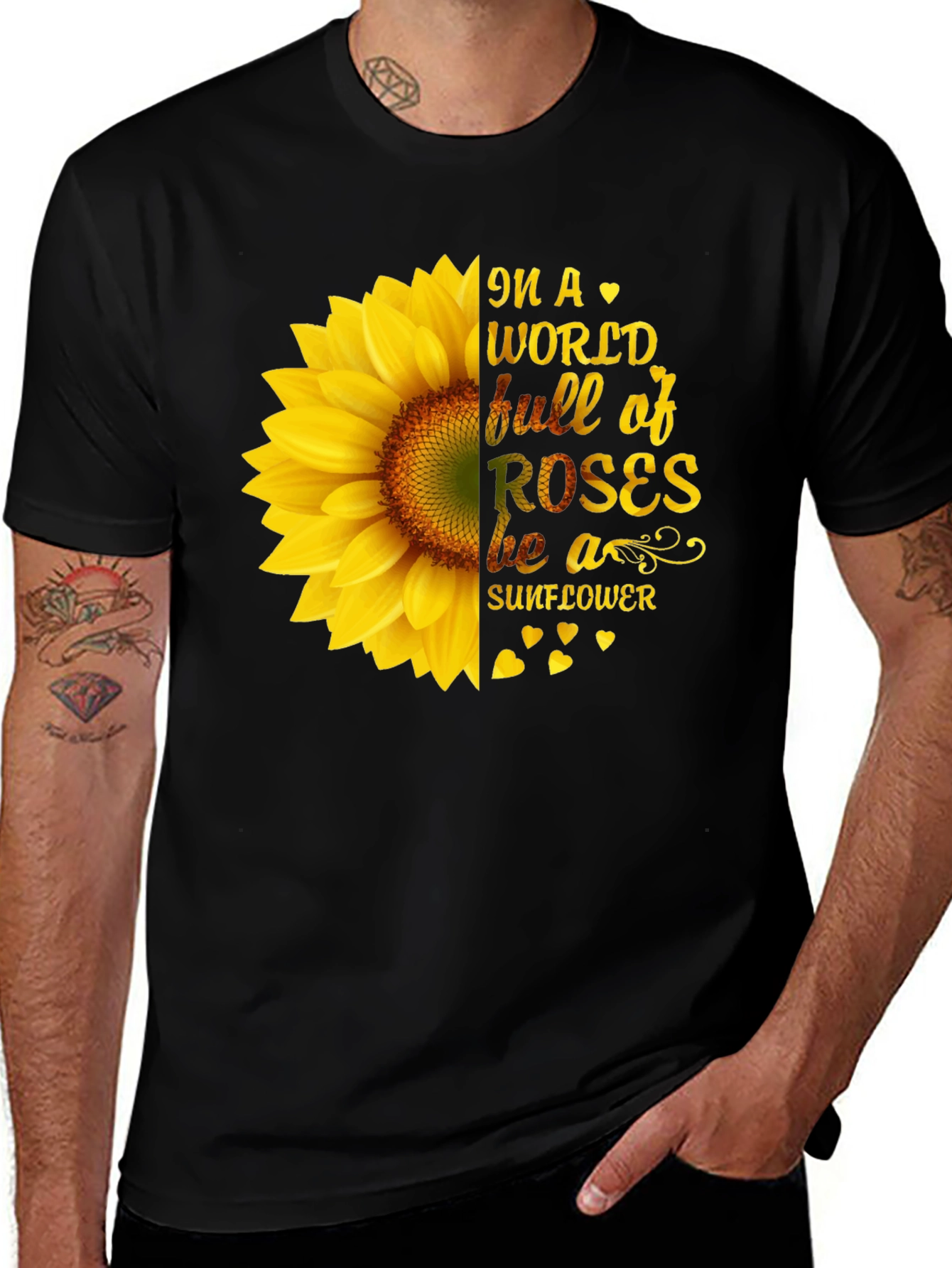 Variant 14 of Sunflower Graphic T-Shirt - Be a Sunflower