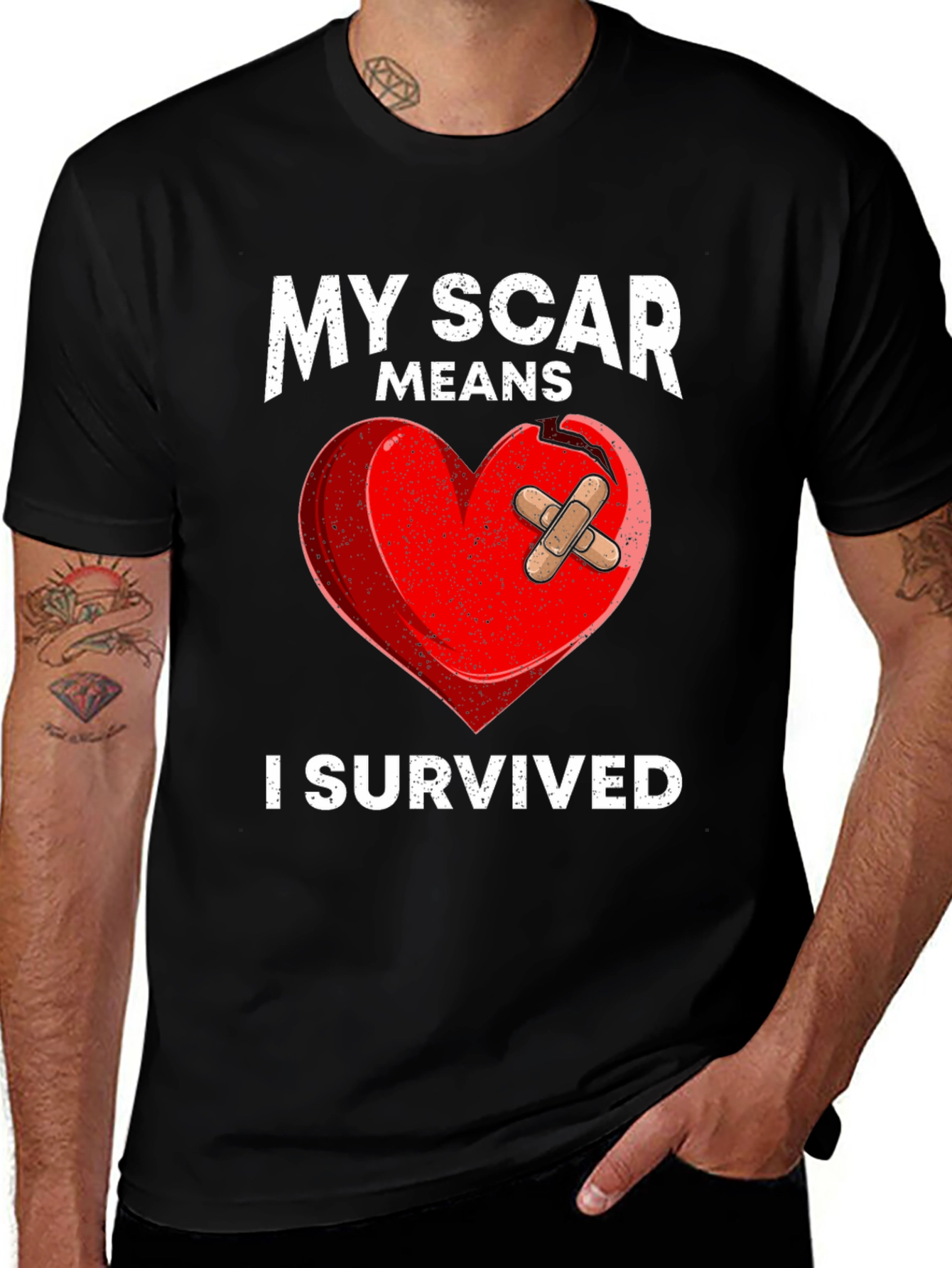 Variant 14 of My Scar Means I Survived Heart T-Shirt